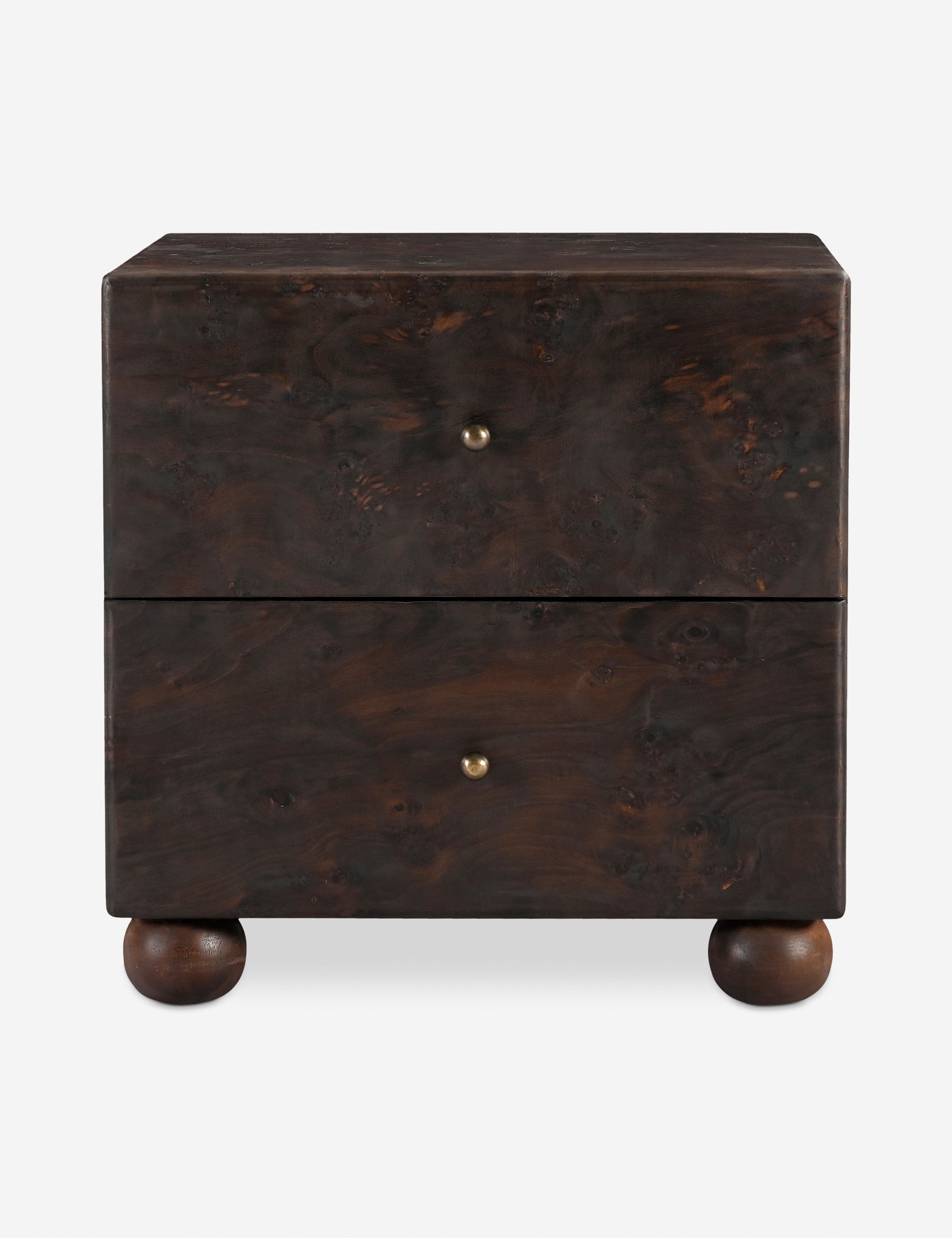 Briar Nightstand | Burl and Brass, Two Spacious Drawers