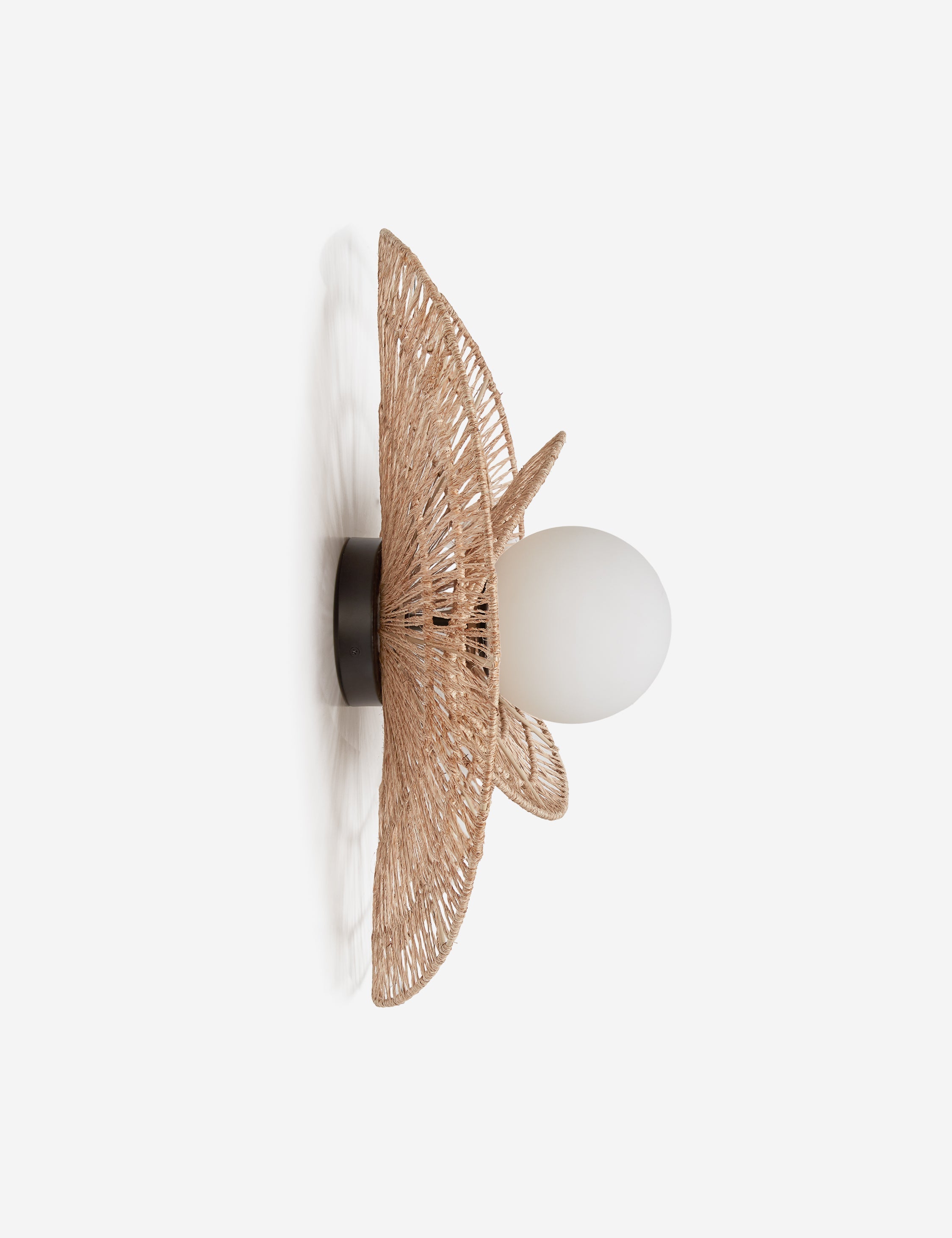 Vela Double Tier Sconce | Woven Jute Shades, Versatile Design