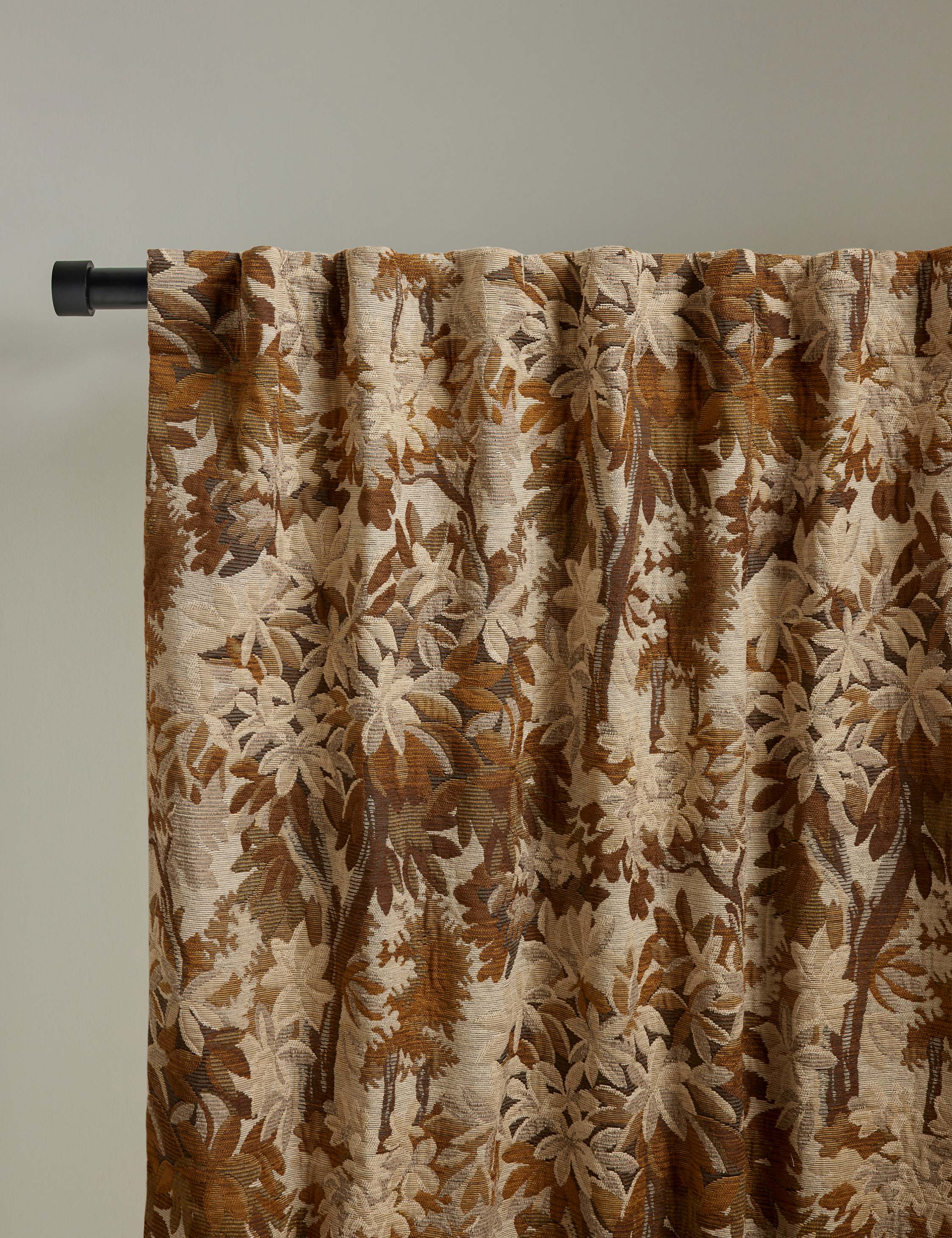 Mira Botanical Curtain Panel | Cotton Lined, Versatile Hanging Options