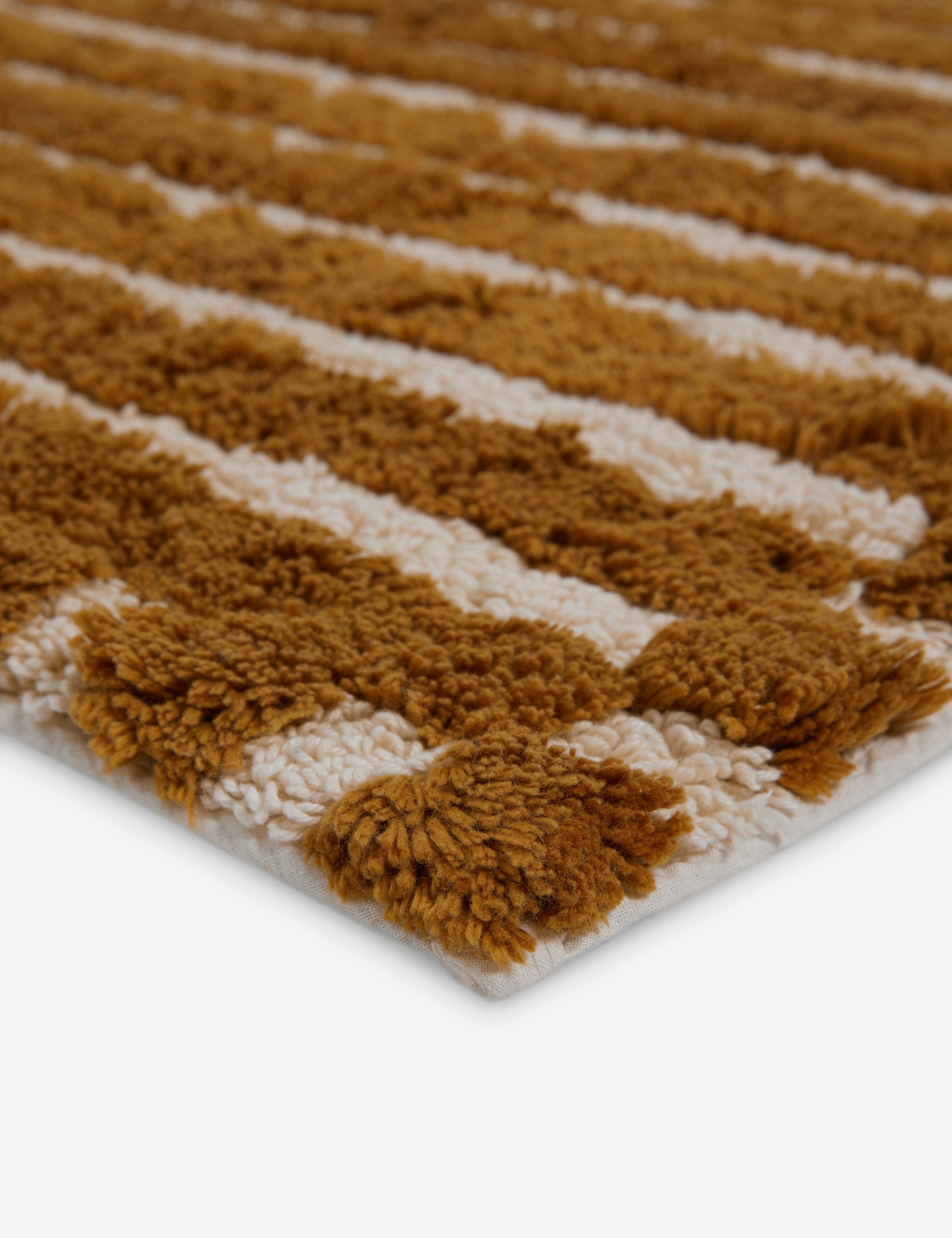 Vela Organic Cotton Bath Mat | Plush Weave, Striped Design