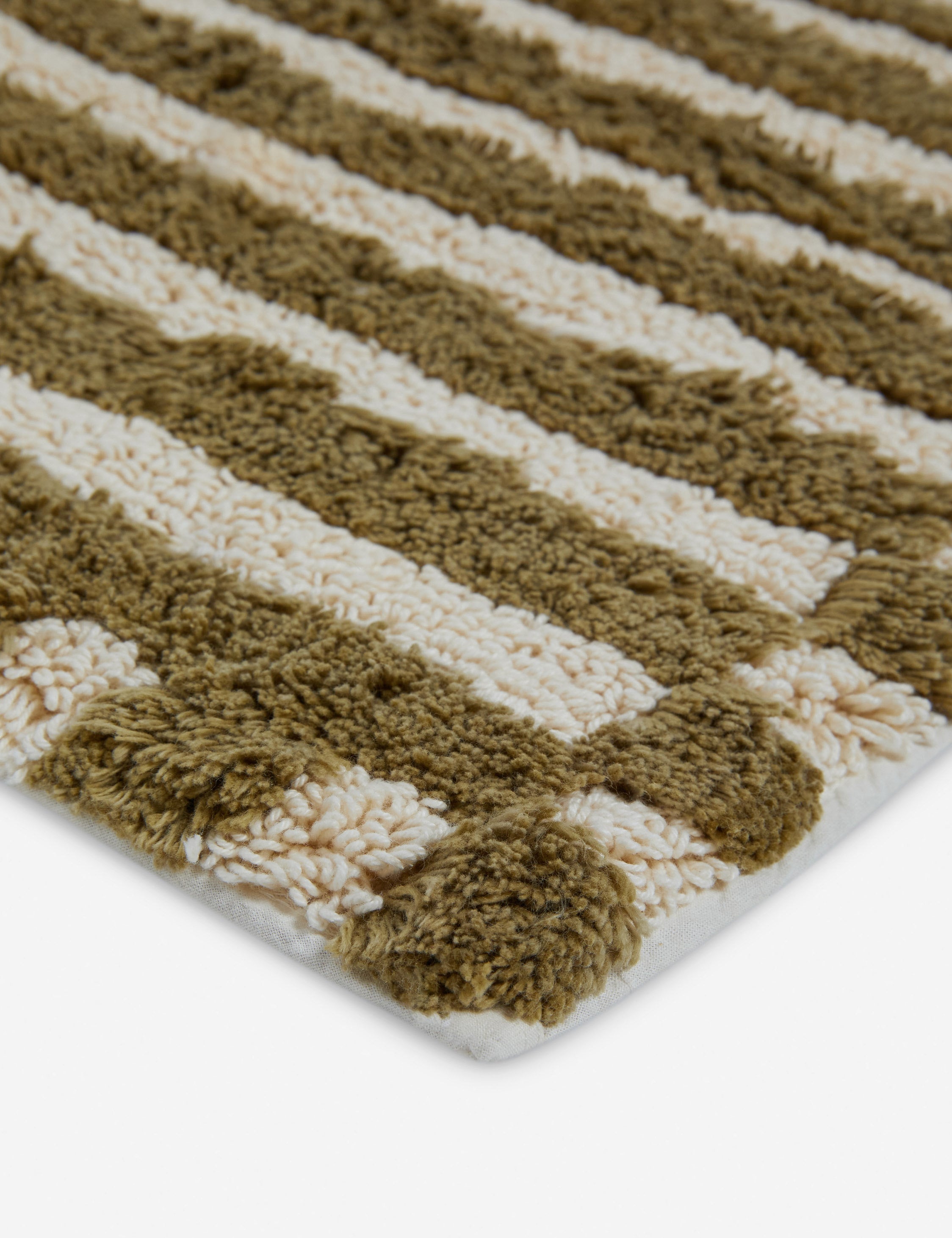 Vela Organic Cotton Bath Mat | Plush Weave, Striped Design