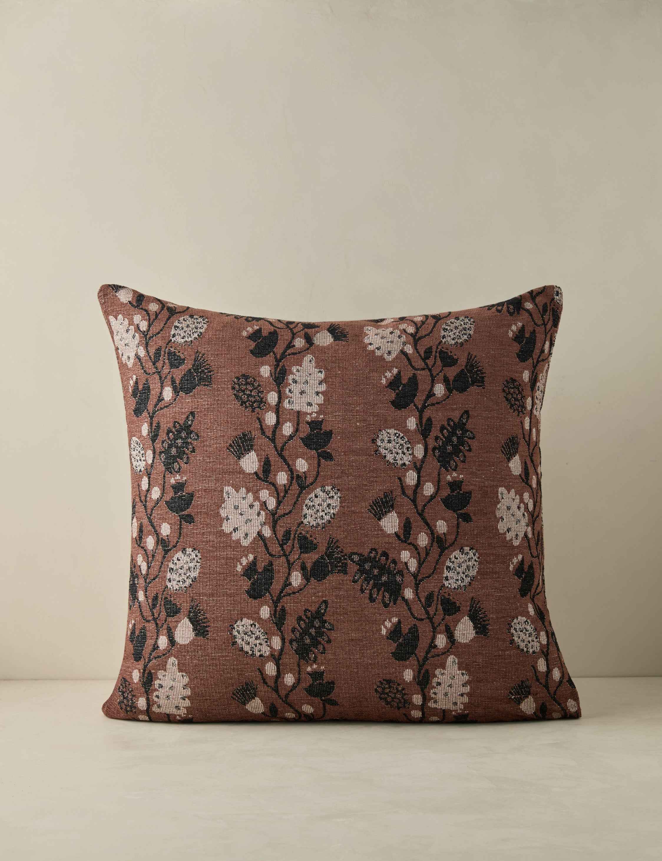 Breeza Jacquard Pillow | Tactile Cotton, Botanical Pattern