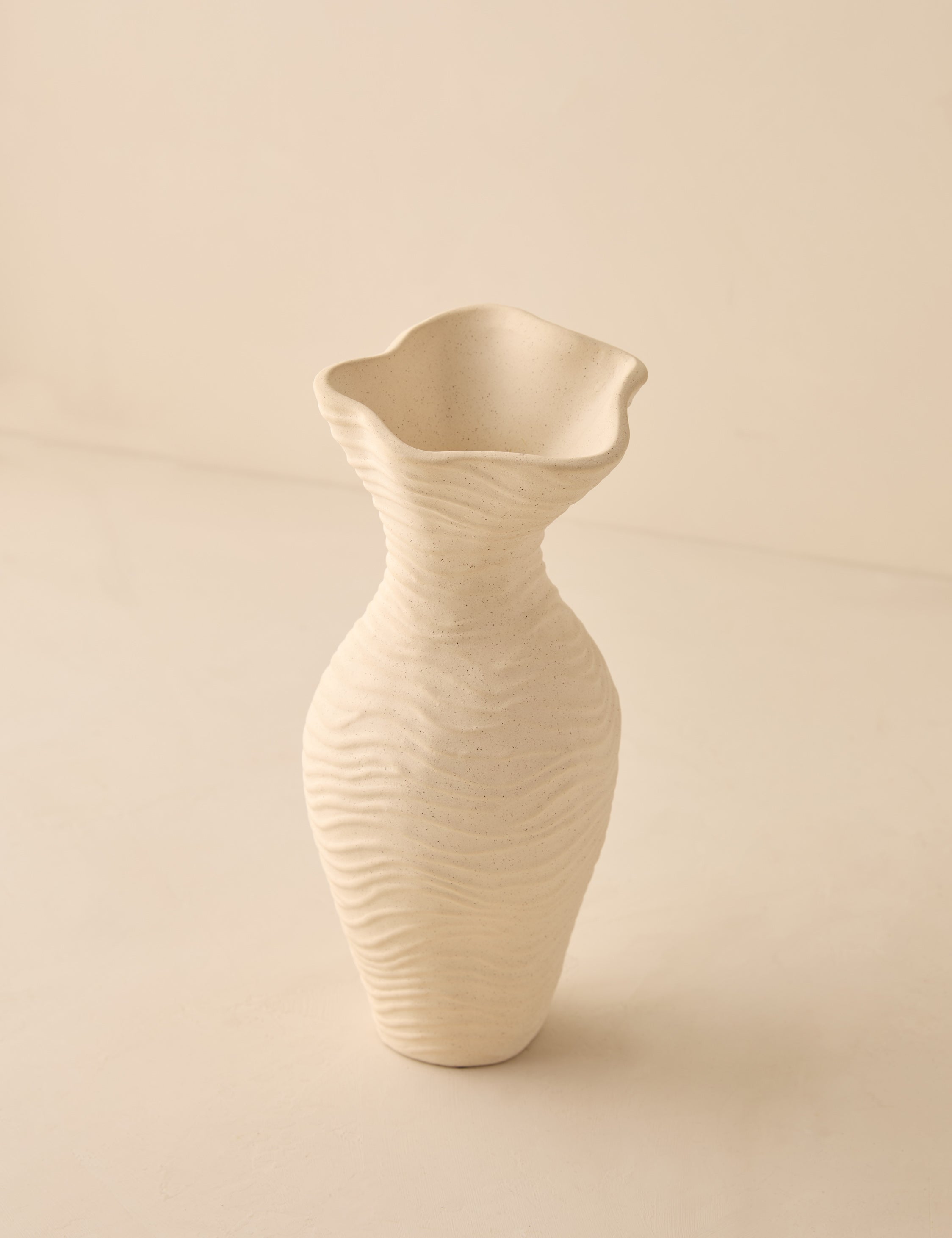 Wren Wrinkle Vase | Organic Earthen Form, Unique Glaze Finish