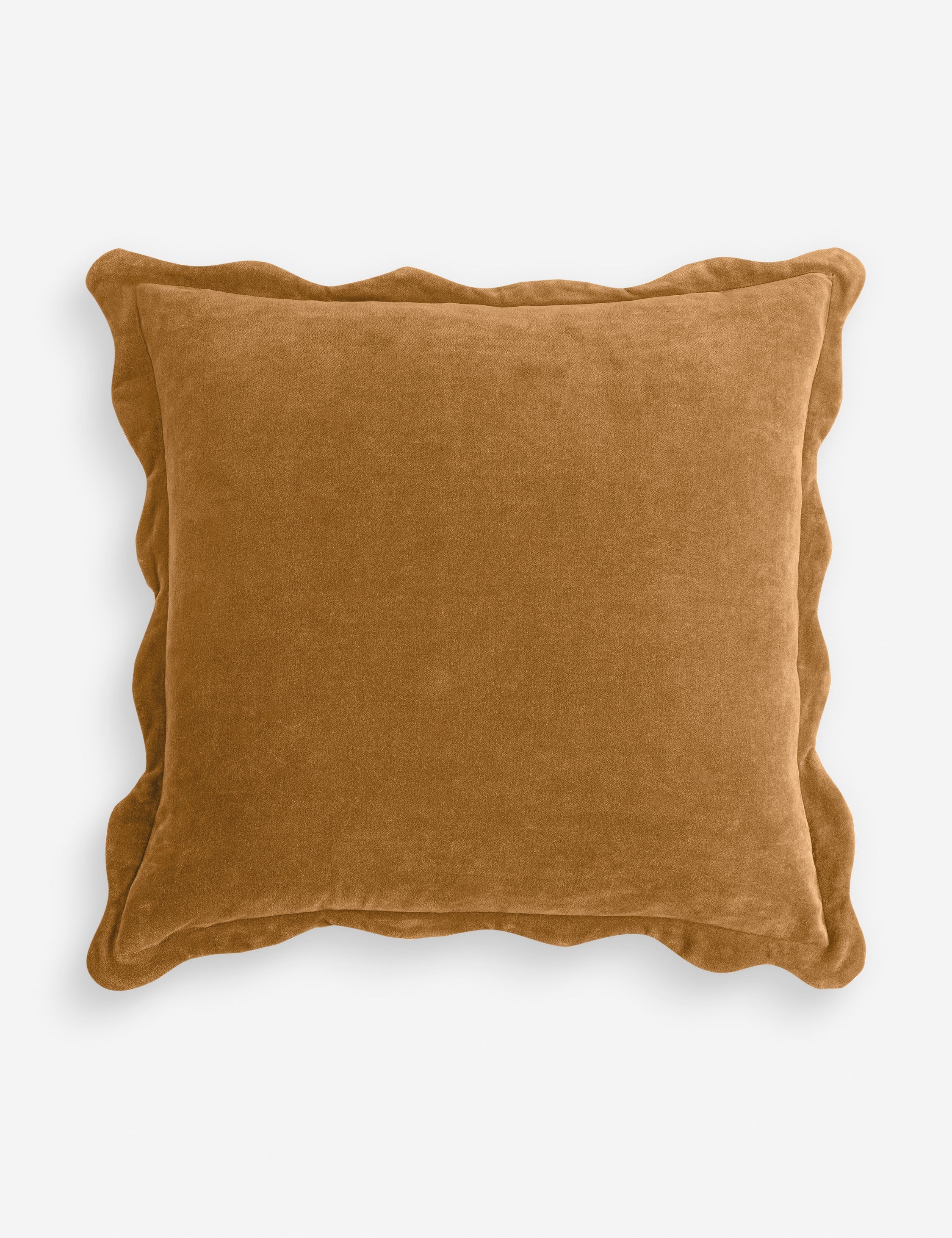 Cora Accent Pillow | Velvety Finish, Waved Flange Design