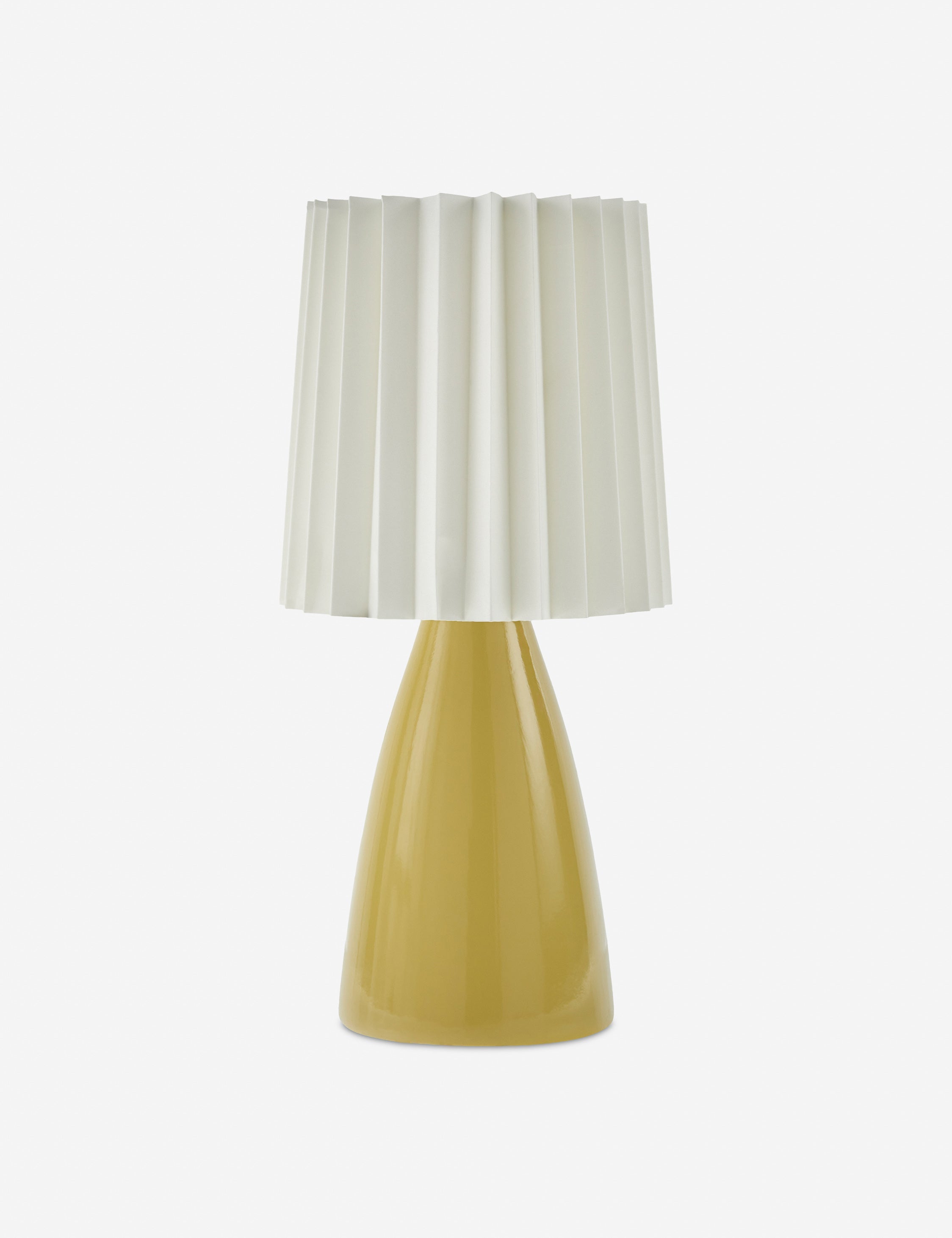 Helio Table Lamp | Gloss Finish, Pleated Linen Shade