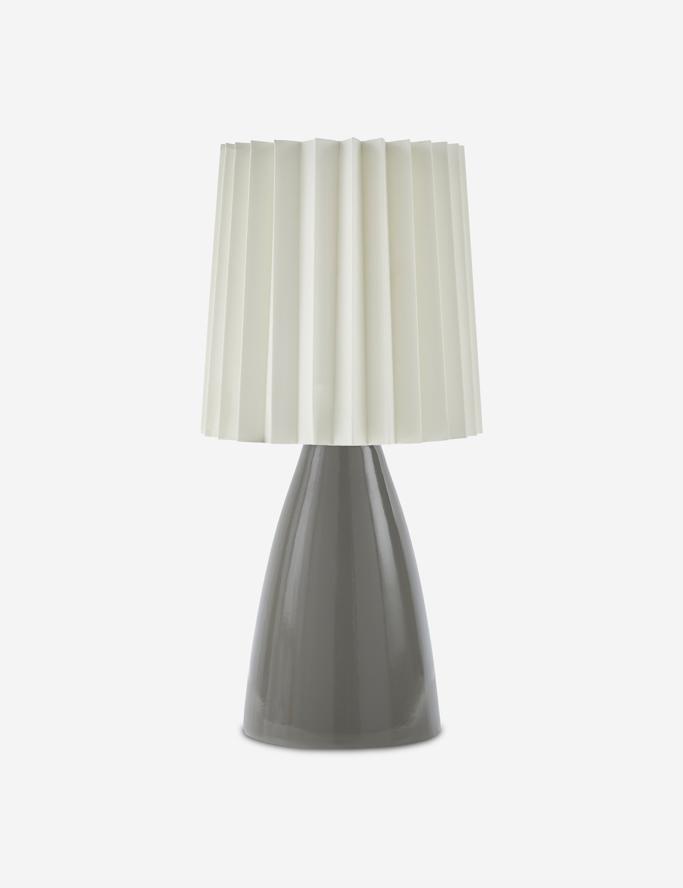 Helio Table Lamp | Gloss Finish, Pleated Linen Shade