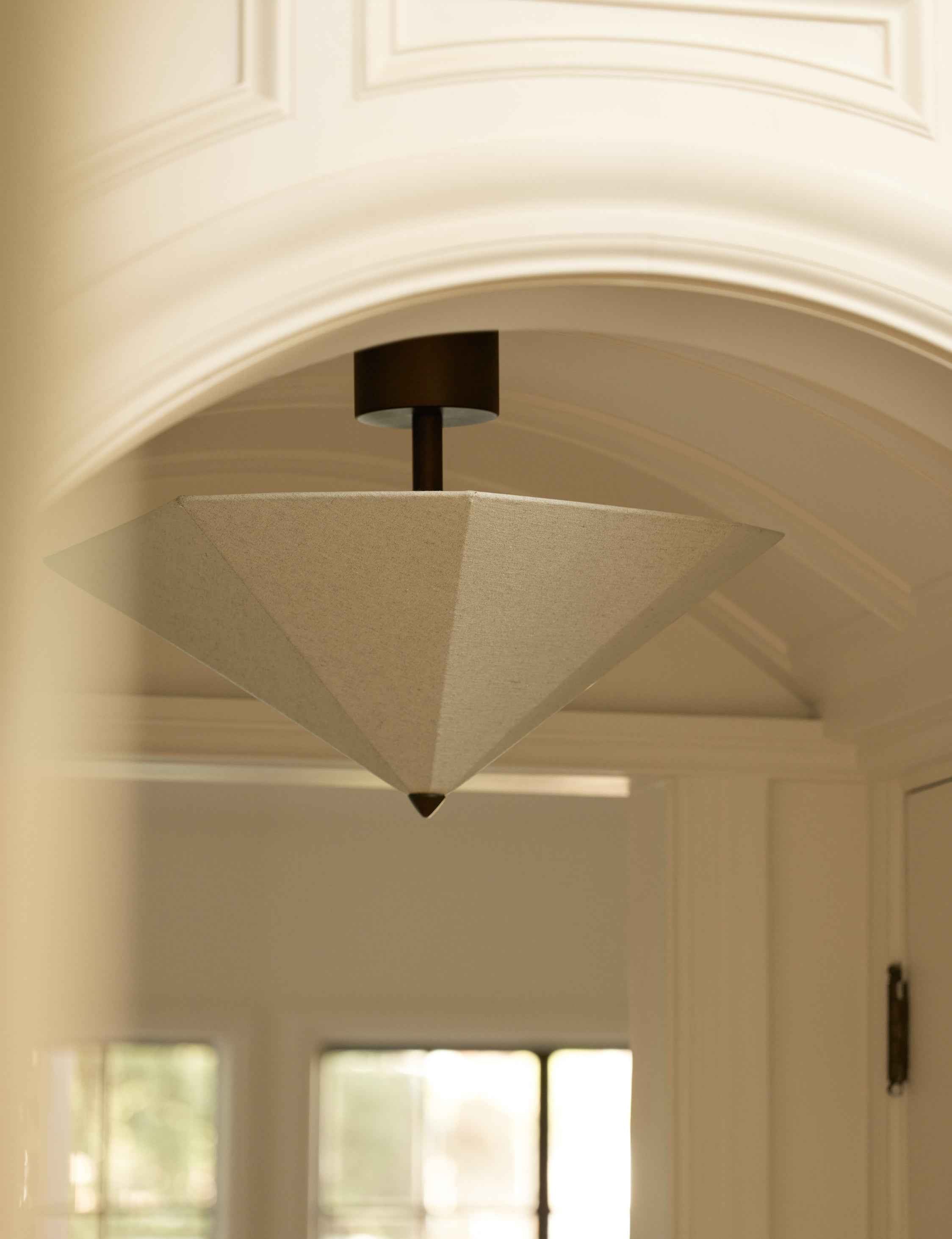 Cleo Flush Mount Light | Structured Linen Shade, Ambient Illumination