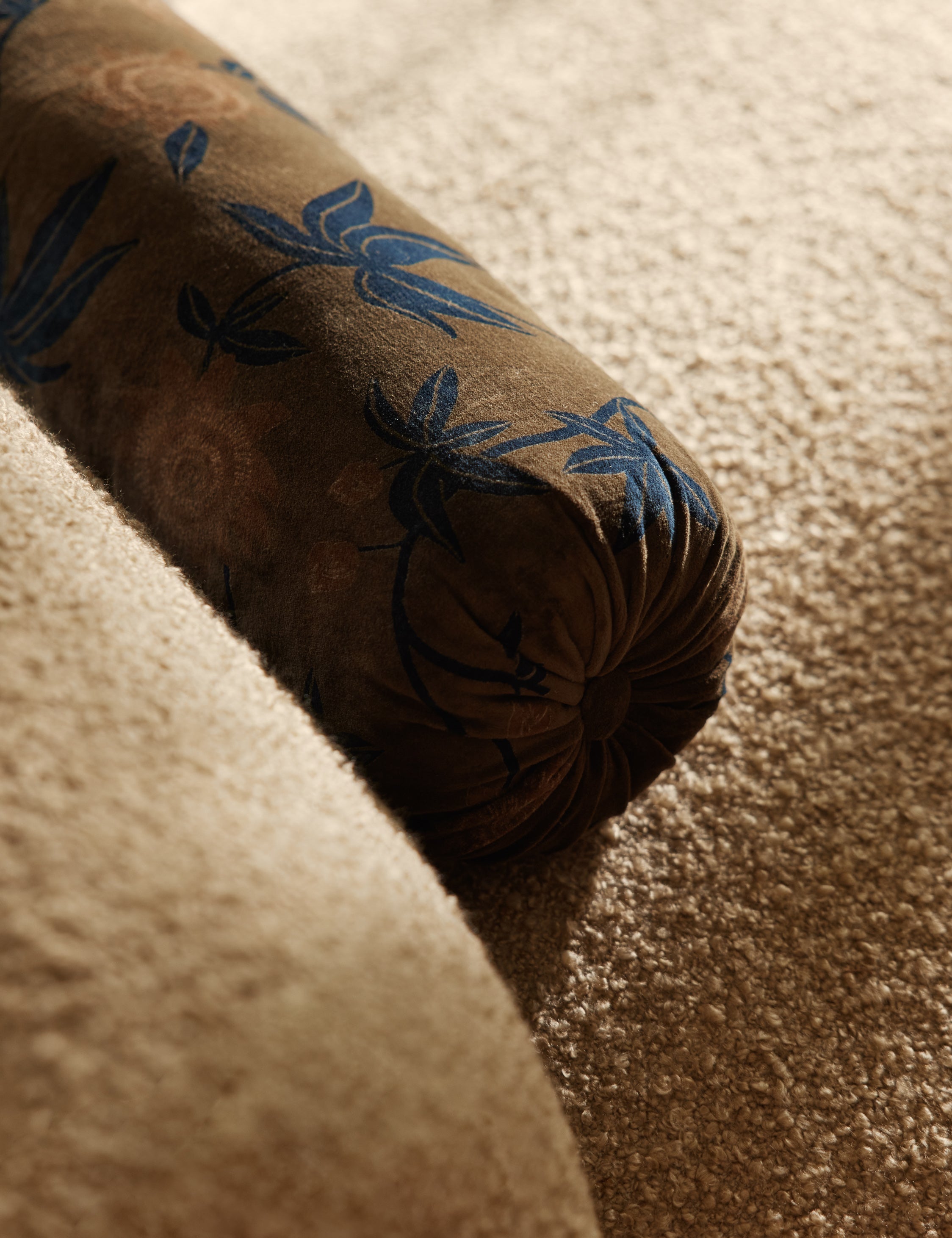 Riviera Velvet Pillow | Floral Print, Rich Palette