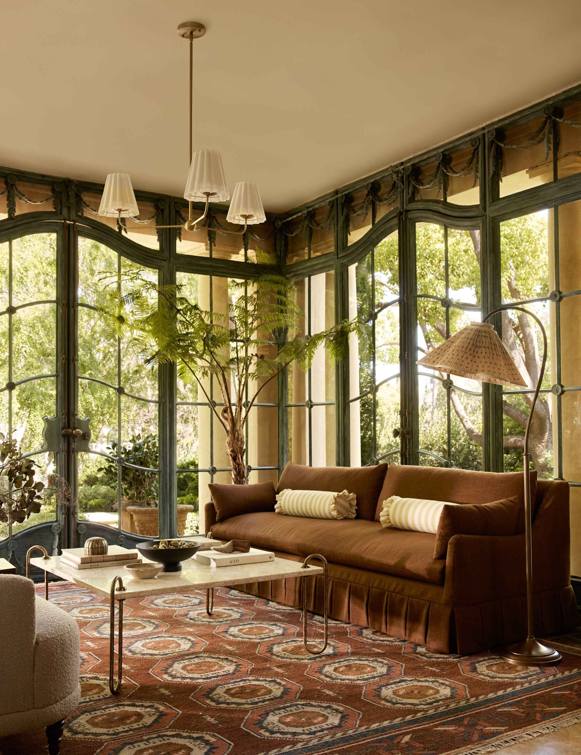 Mira Chandelier | Ruffled Shades, Transitional Style