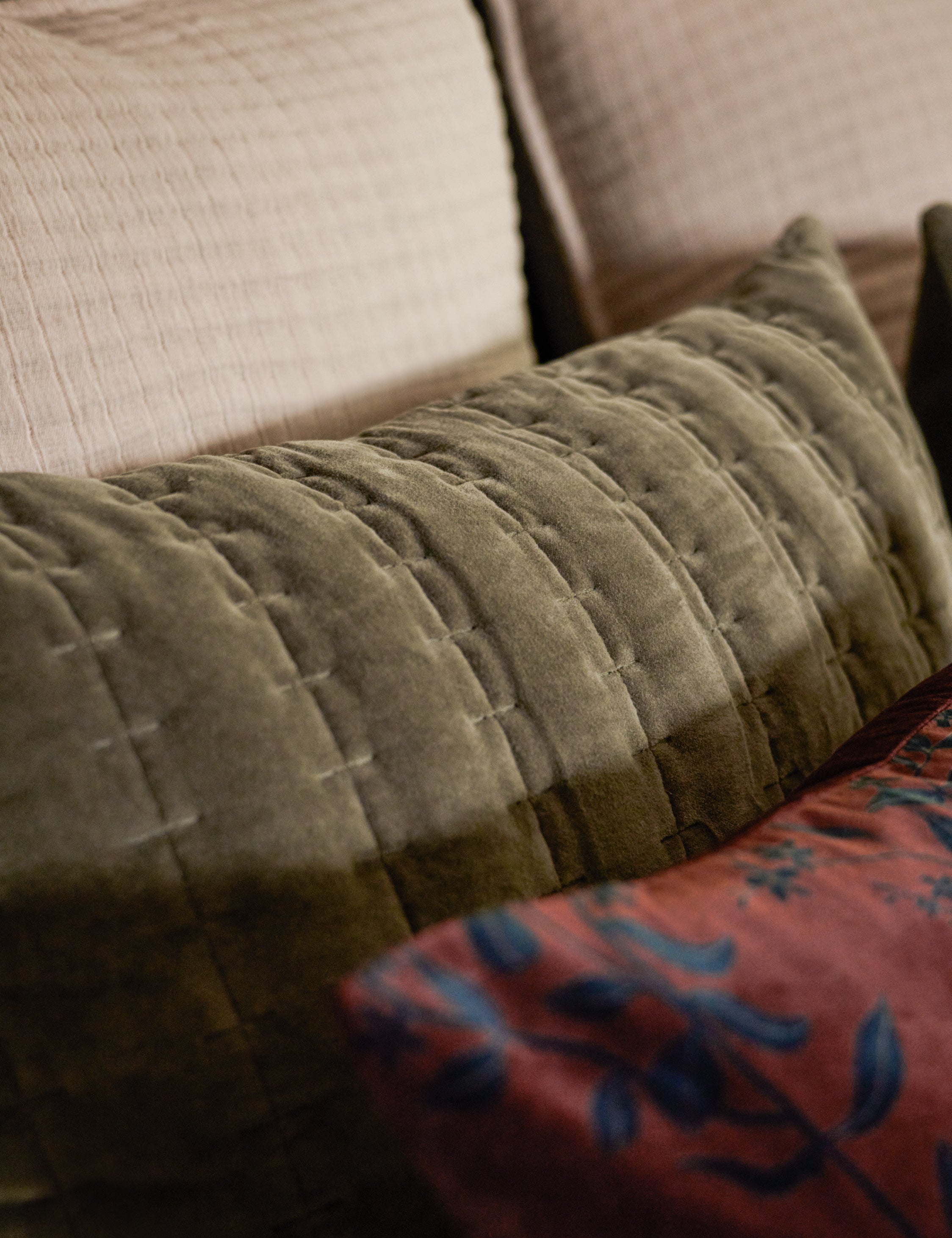 Astra Velvet Sham | Luxurious Quilted Texture