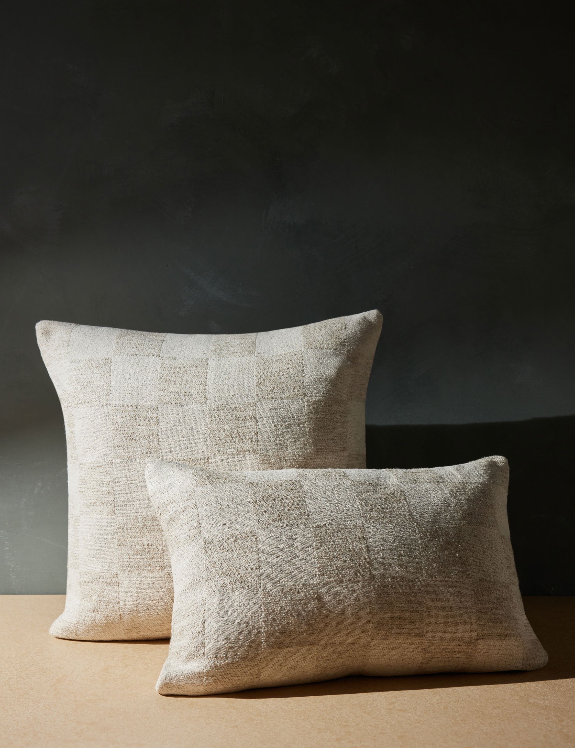 Bela Throw Pillow | Checkered Design, Down Fill