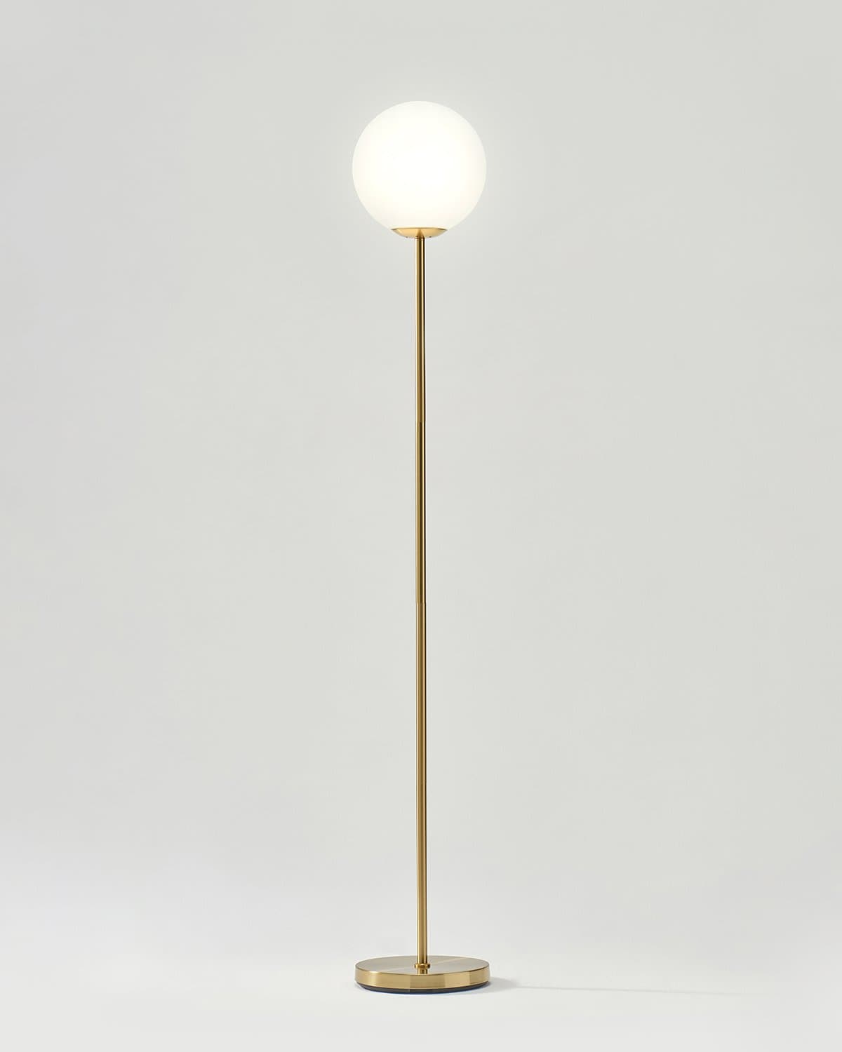 Luna Brass Globe Floor Lamp | Smart LED, Frosted Glass Shade