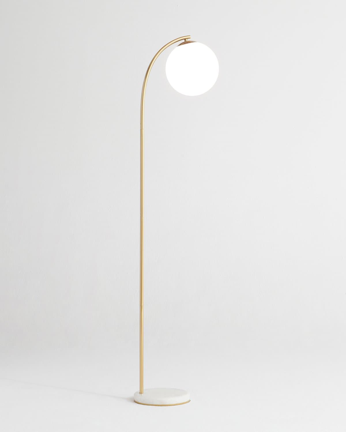 Luna Glow Floor Lamp | Marble Base, White Glass Globe