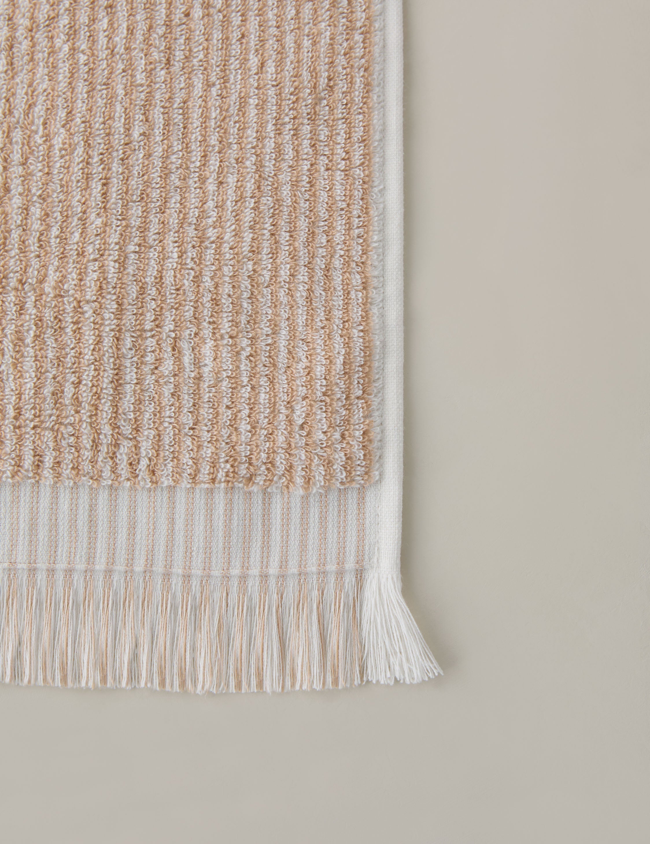 Luma Organic Cotton Towel | Striped Design, Thick Fringe