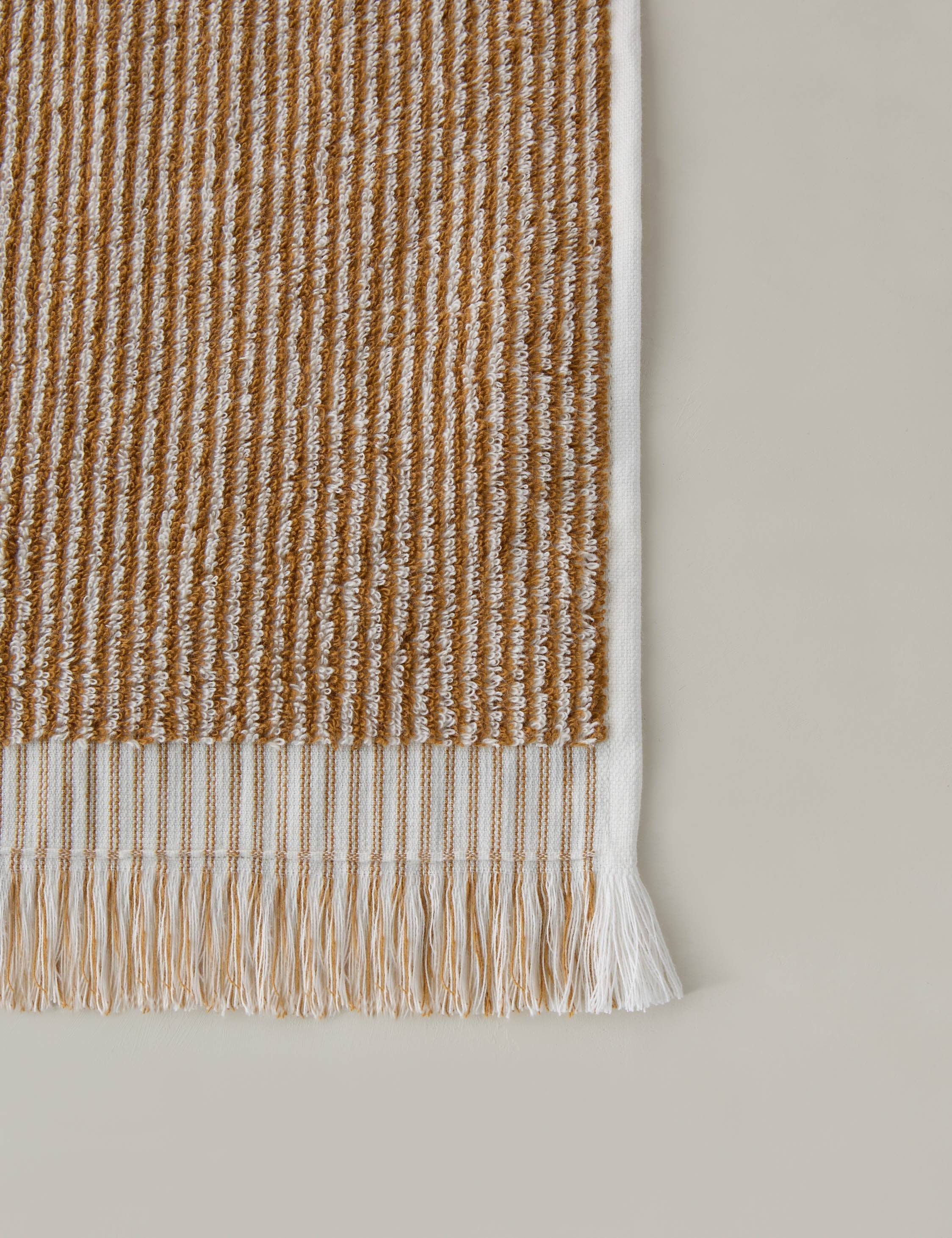 Luma Organic Cotton Towel | Striped Design, Thick Fringe