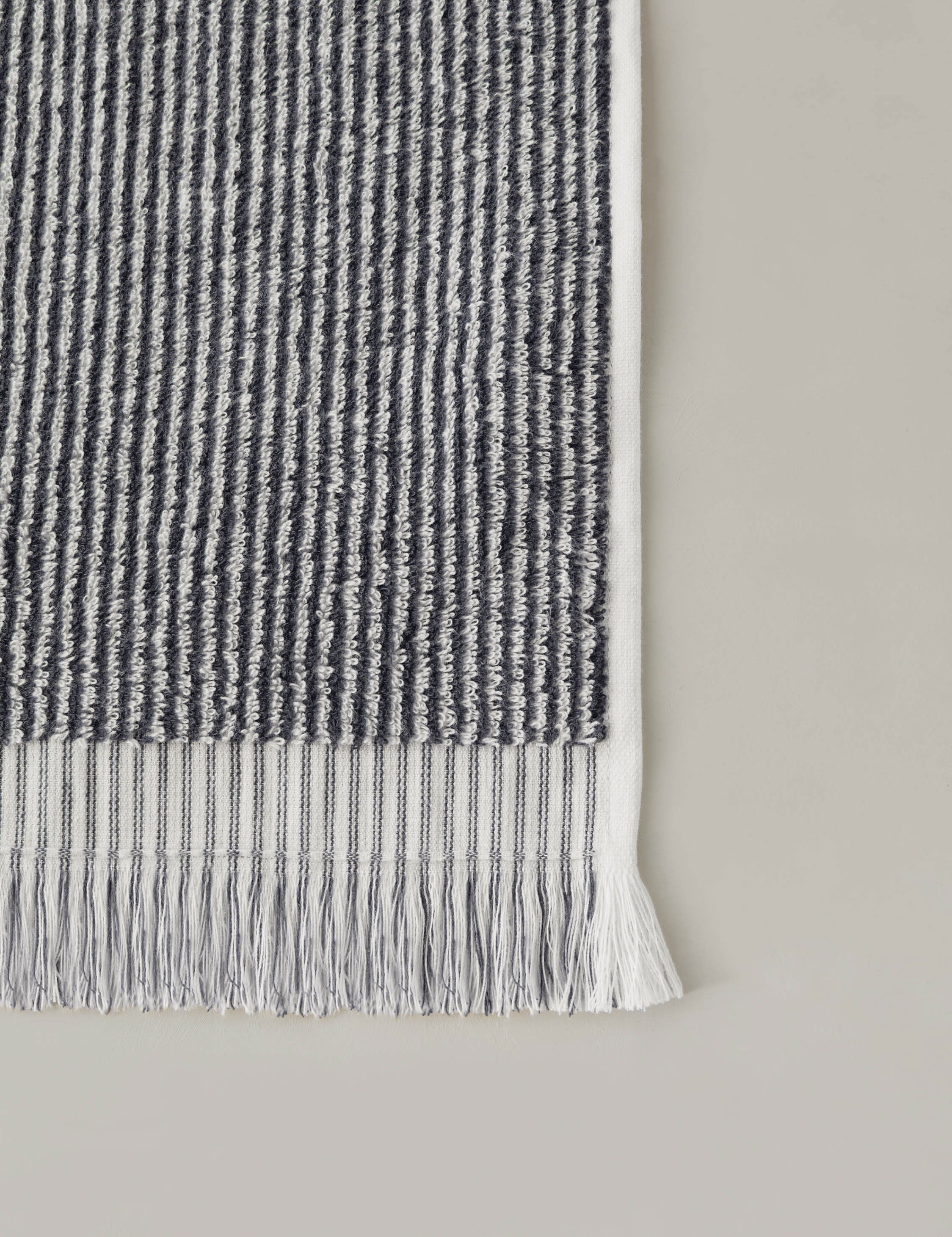 Luma Organic Cotton Towel | Striped Design, Thick Fringe