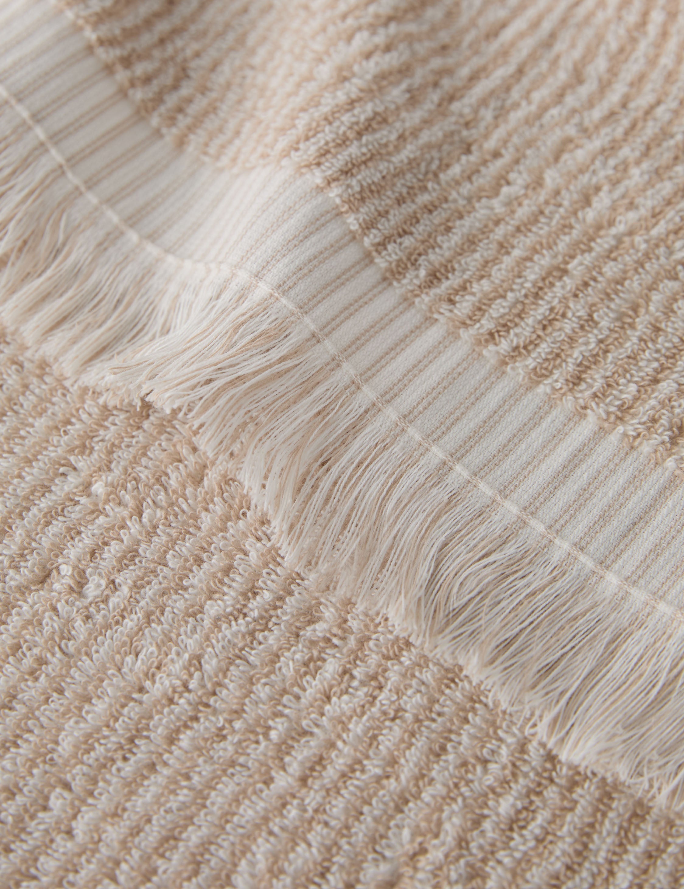 Luma Organic Cotton Towel | Striped Design, Thick Fringe