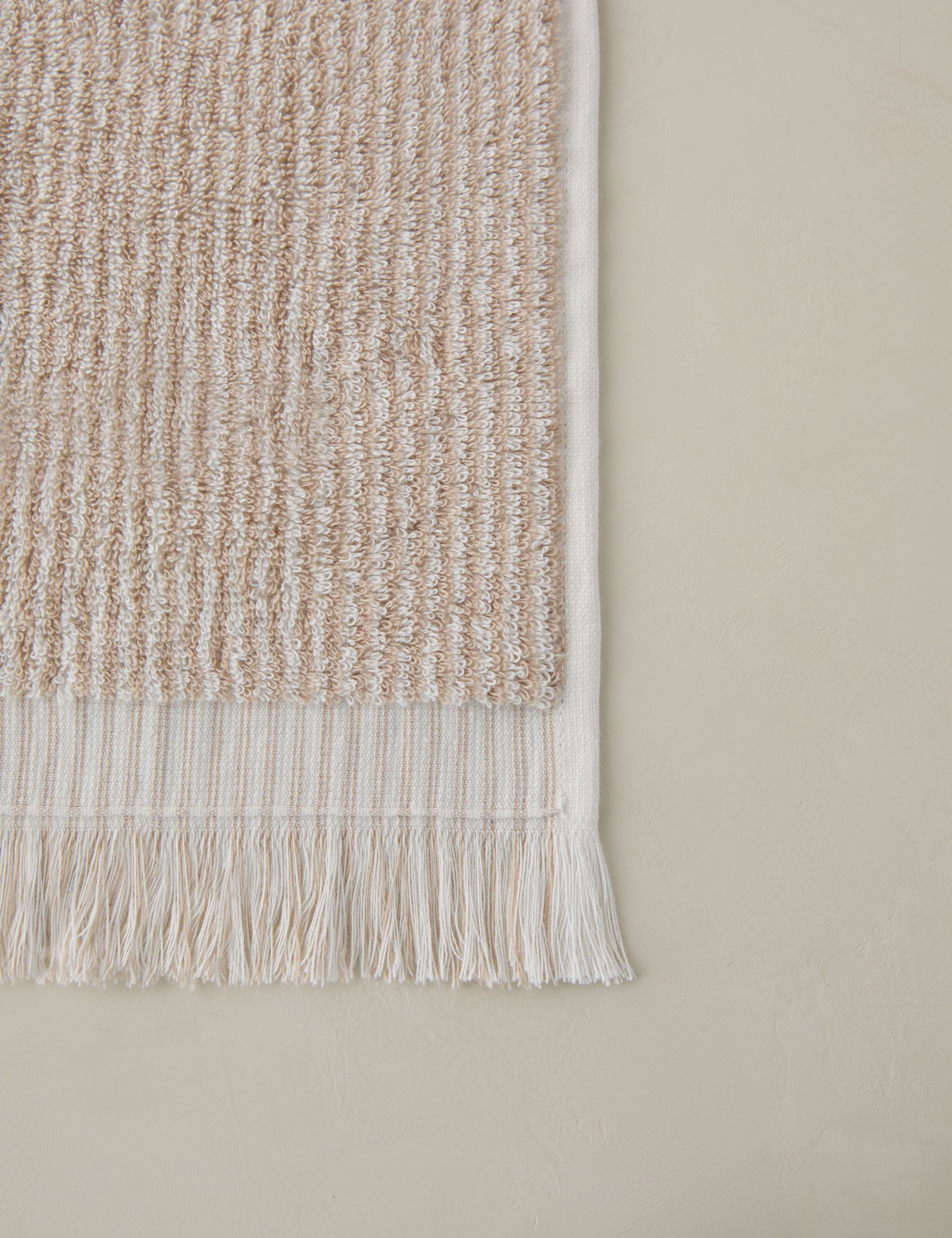 Luma Organic Cotton Towel | Striped Design, Thick Fringe