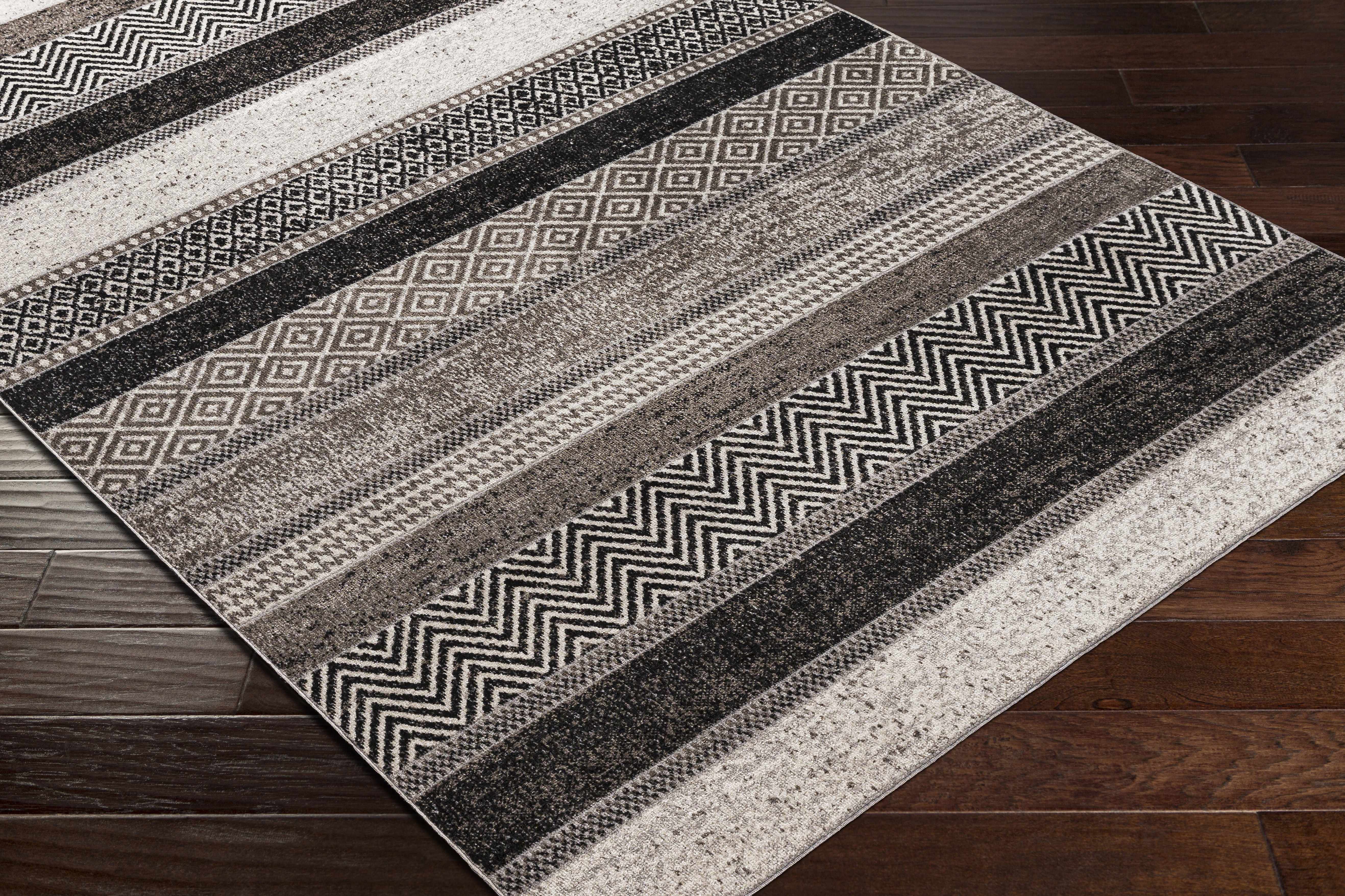Milo Washable Area Rug  Geometric Design, Machine Woven, 100% Polyester