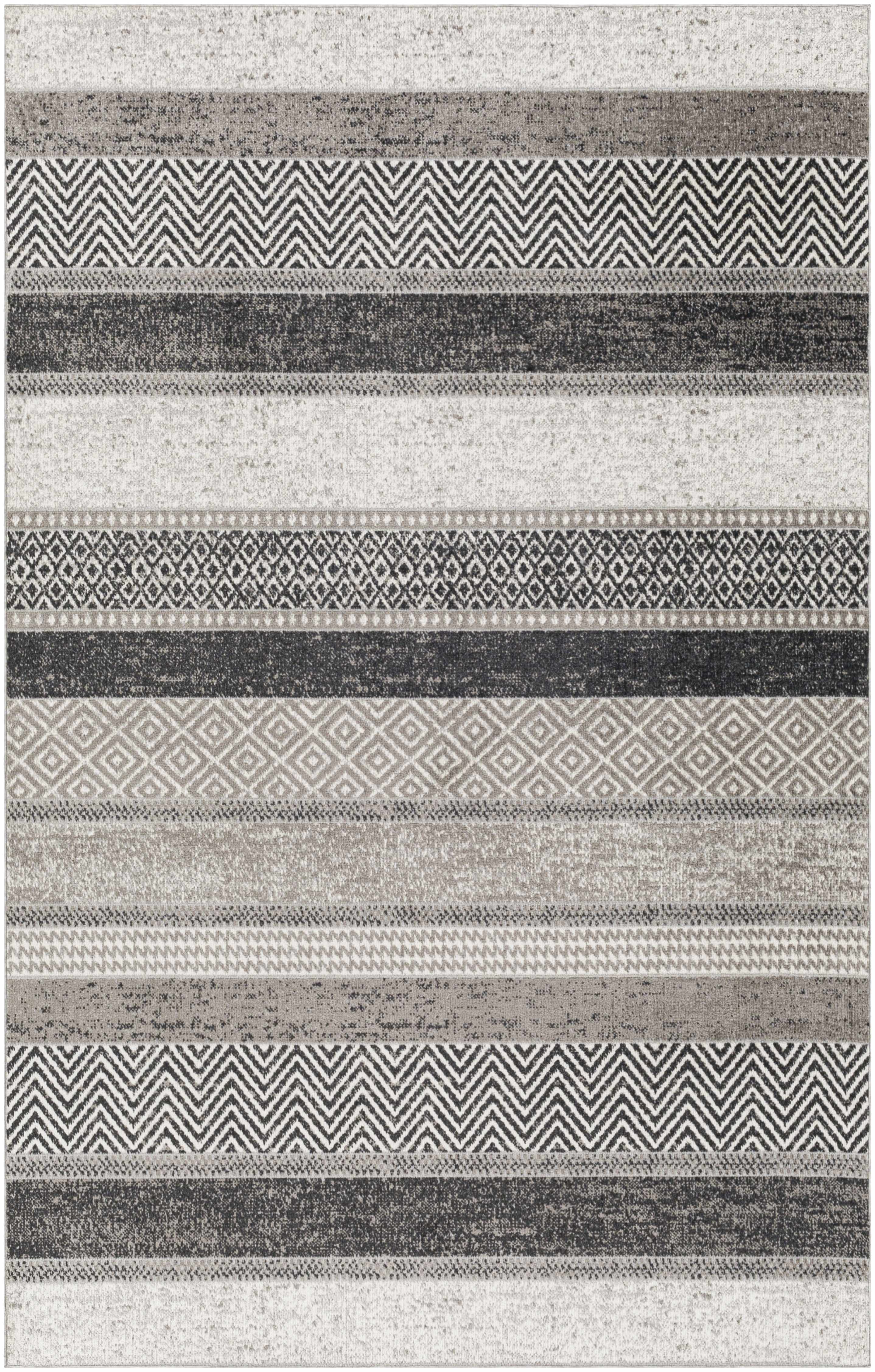 Milo Washable Area Rug  Geometric Design, Machine Woven, 100% Polyester