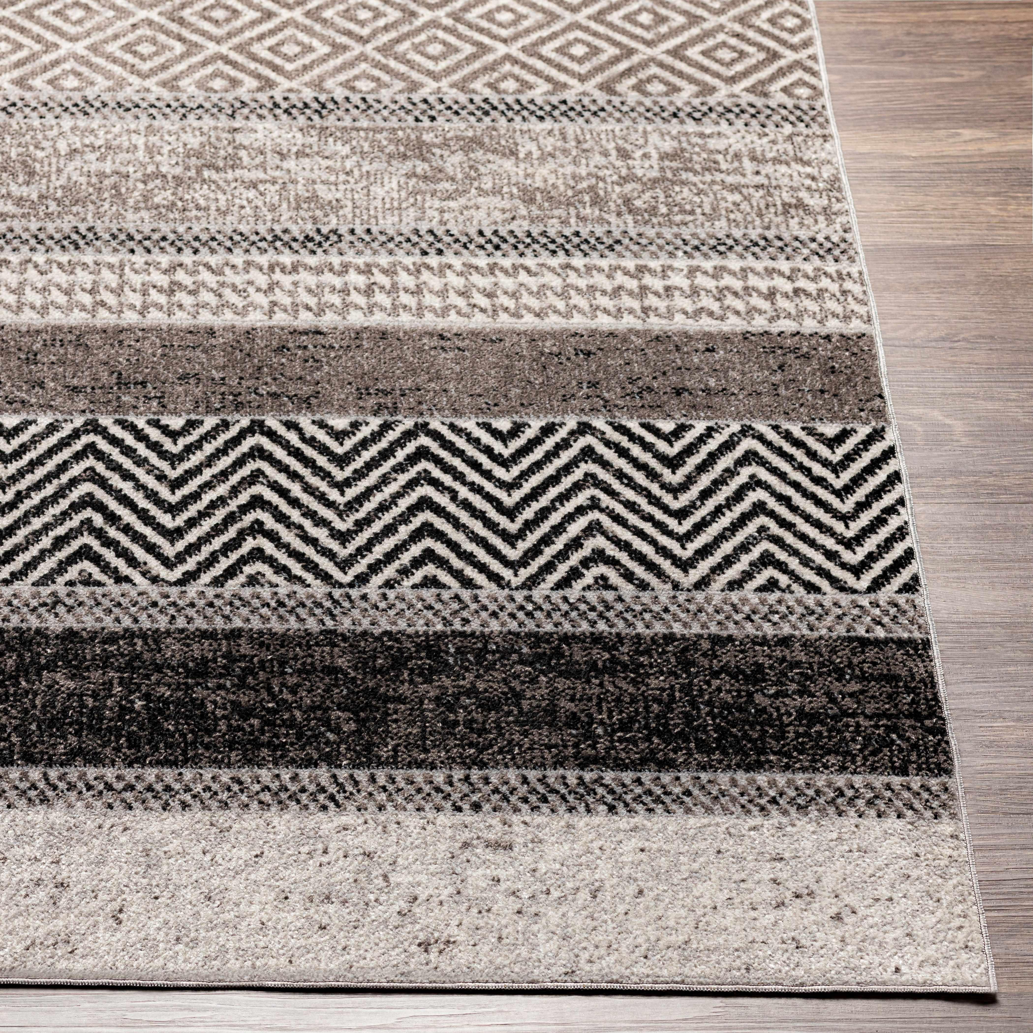 Milo Washable Area Rug  Geometric Design, Machine Woven, 100% Polyester