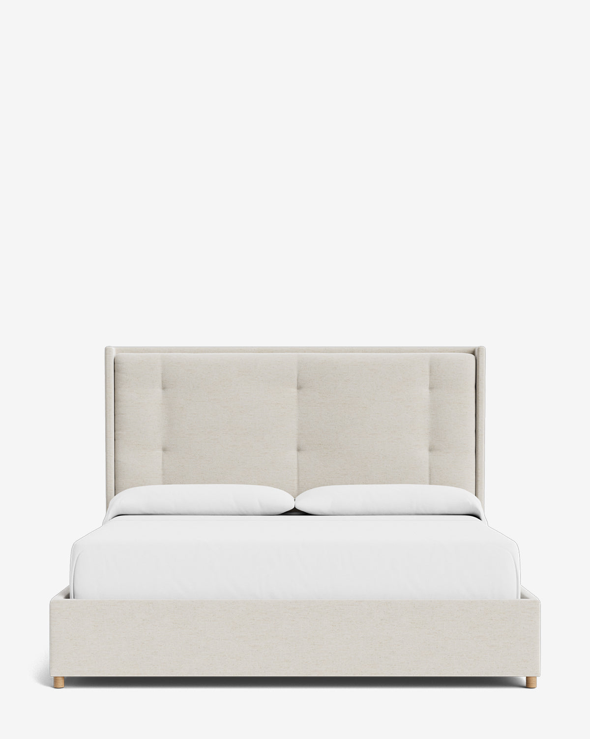 Ria Upholstered Bed  Tufted Headboard, Customizable Fabrics