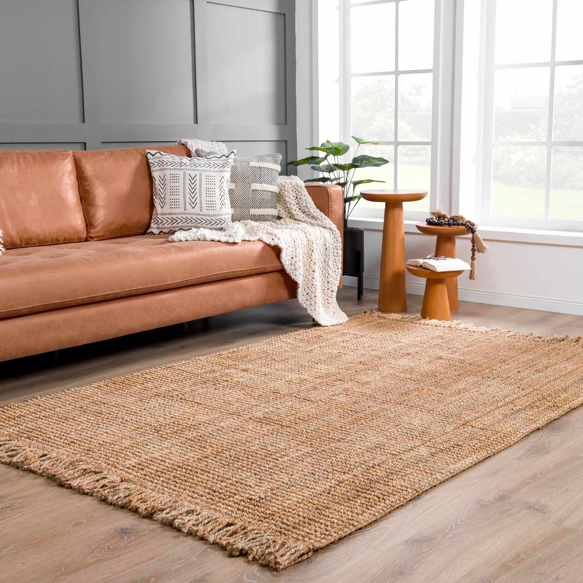 Bela Jute Rug Hand Woven Eco-Friendly with Bohemian Tassels