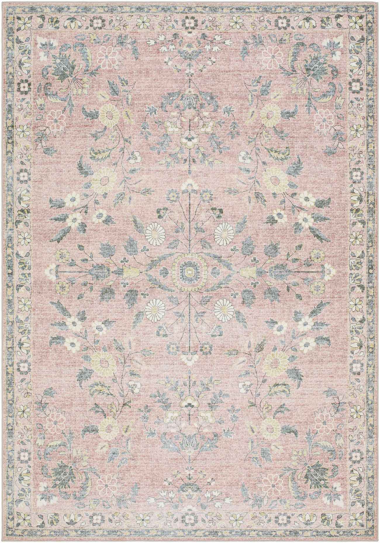 Meyly Pink Washable Area Rug