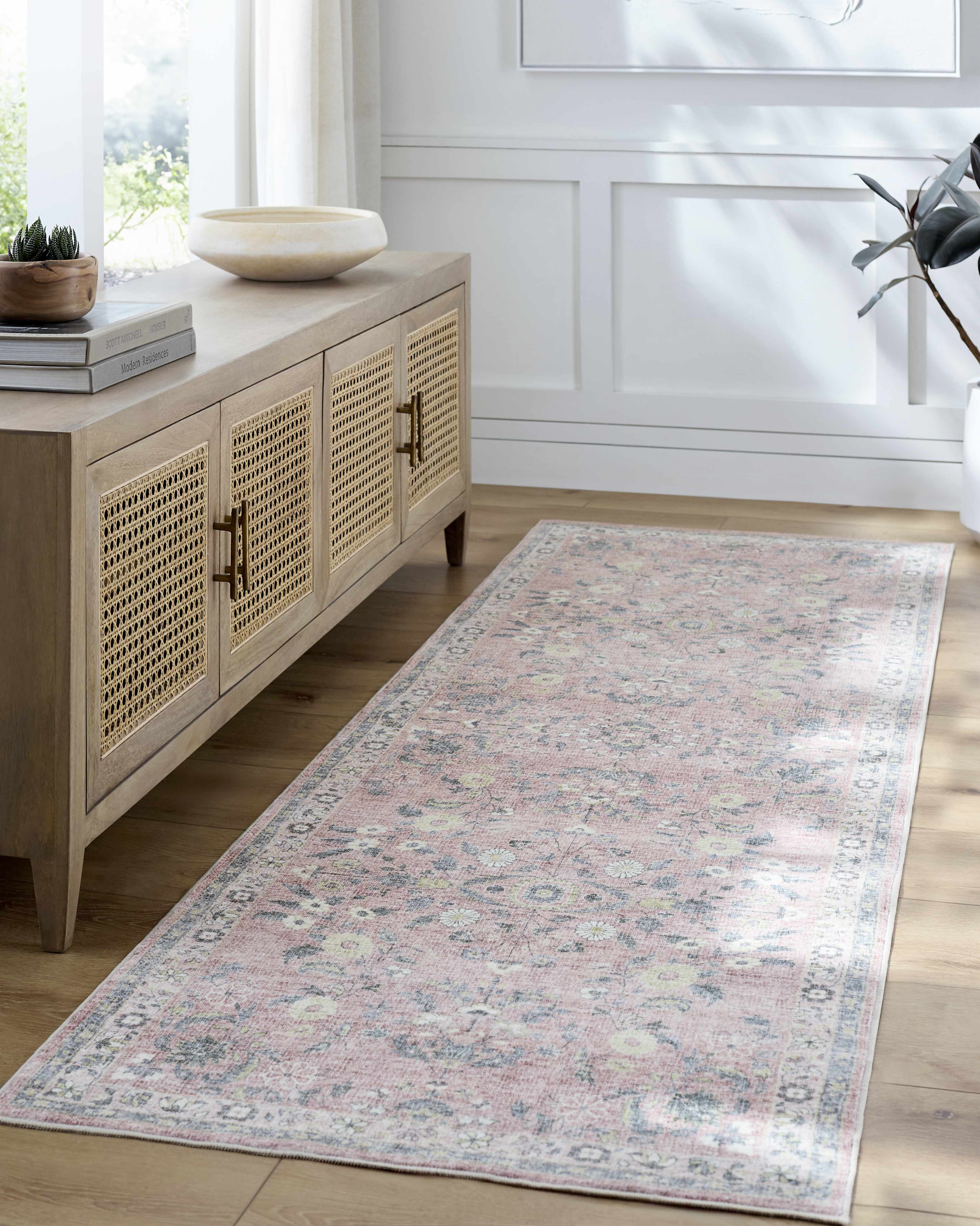 Meyra Area Rug  Machine Washable, Low Pile Polyester