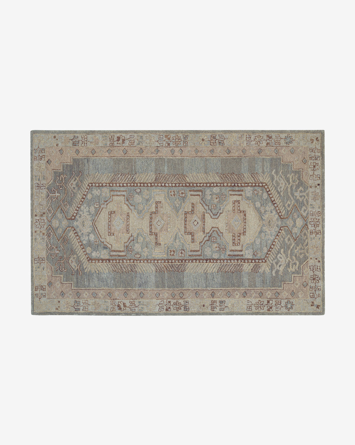 Luna Handwoven Wool Rug  100% Soft Wool, Unique Motif