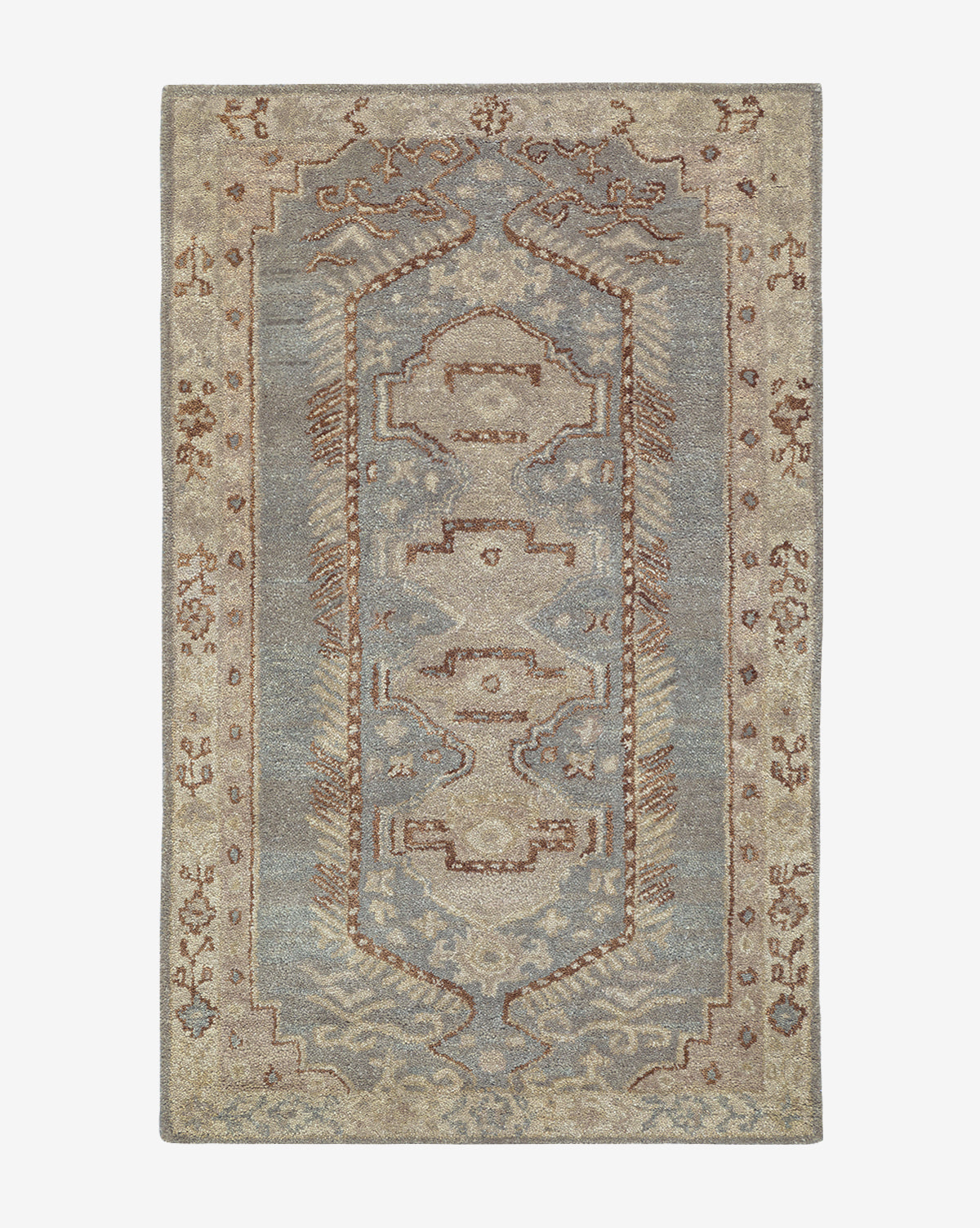 Luna Handwoven Wool Rug  100% Soft Wool, Unique Motif