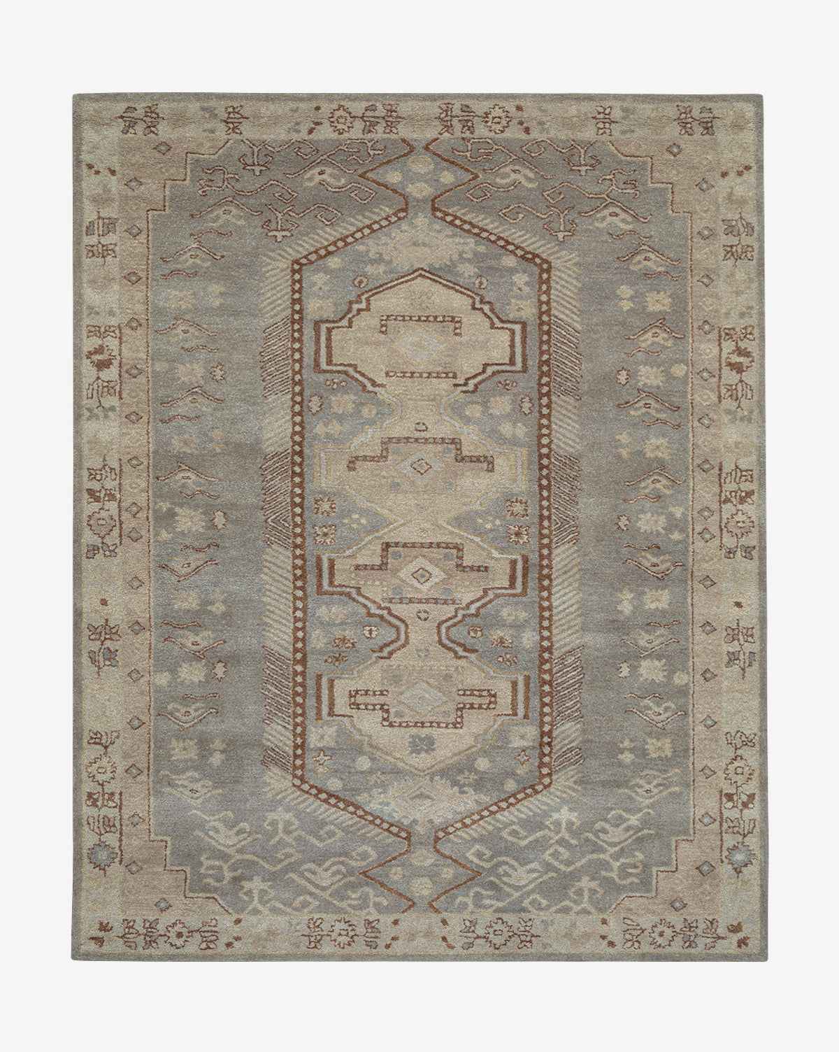 Luna Handwoven Wool Rug  100% Soft Wool, Unique Motif