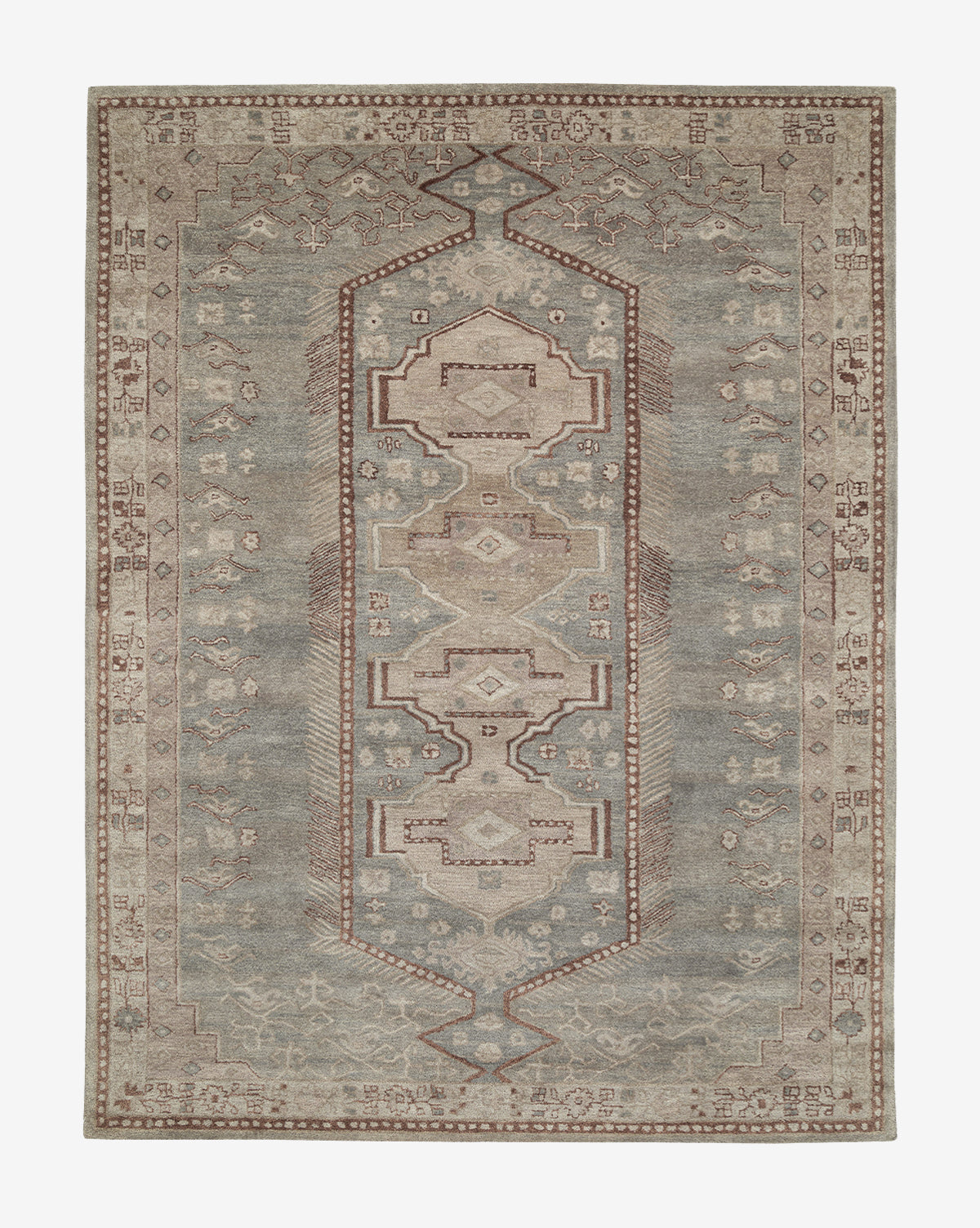 Luna Handwoven Wool Rug  100% Soft Wool, Unique Motif
