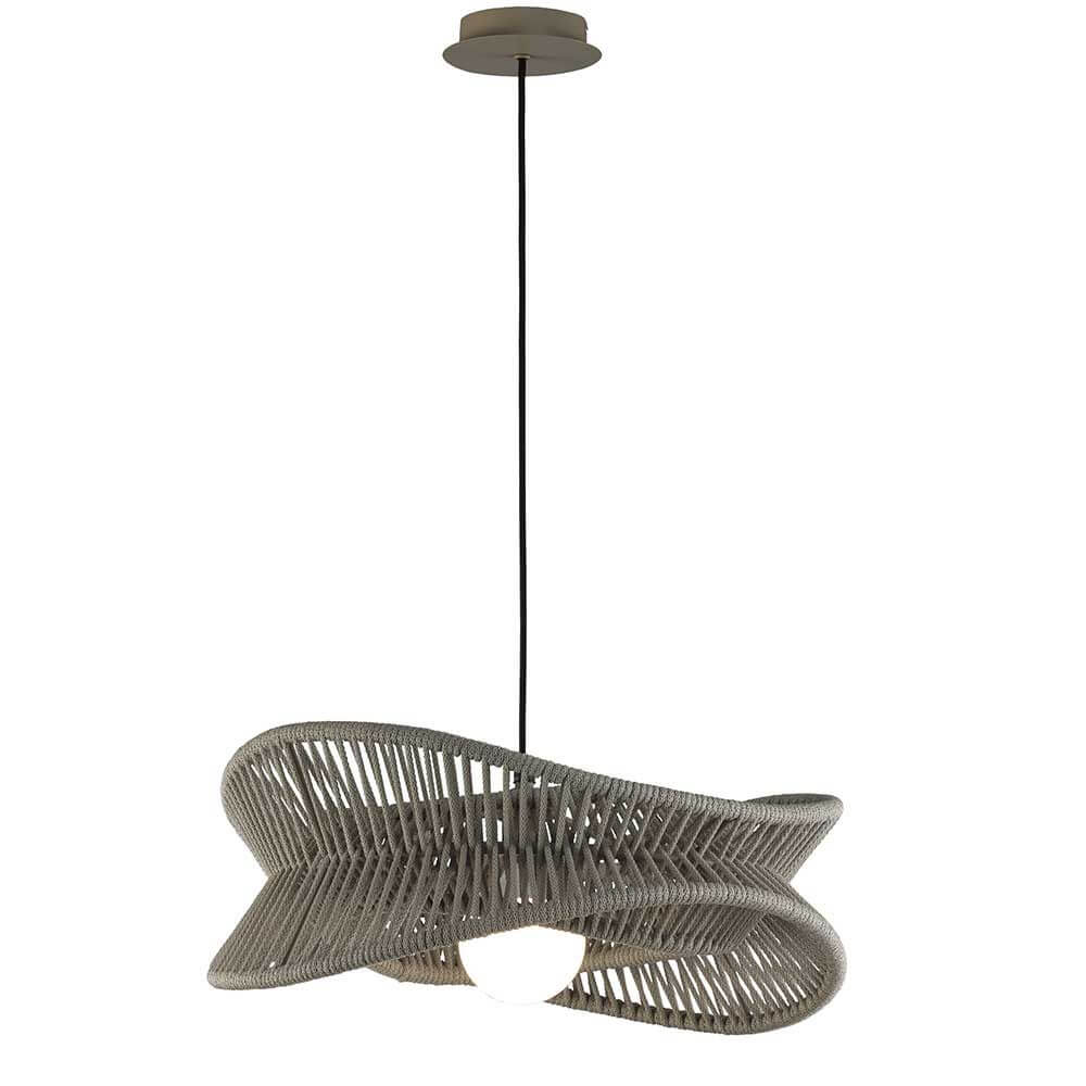 Bello Pendant Light | 60cm Round Fabric Design, Beige Color