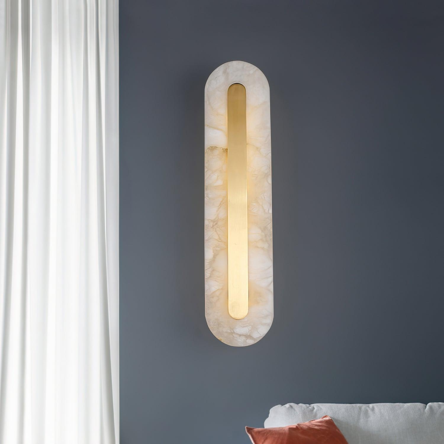 Bello Wandlamp | Wit Albast & Messing, Geïntegreerde LED