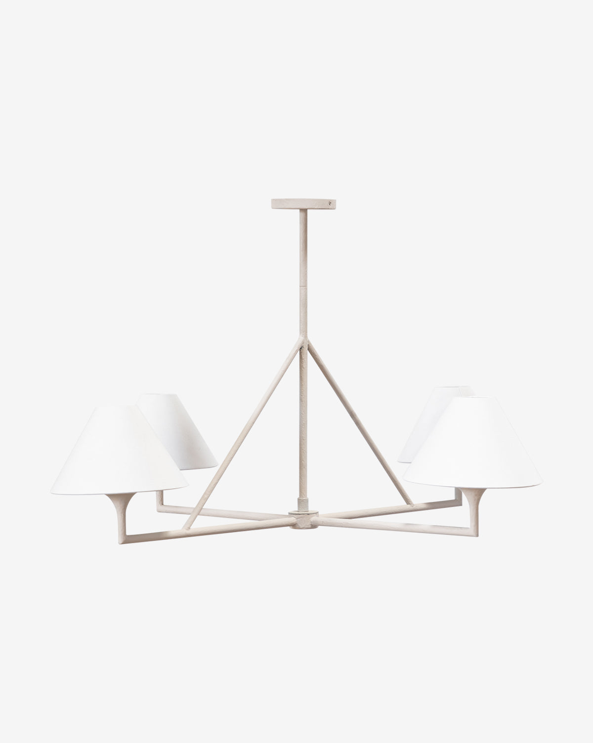 Mira Chandelier  Elegant Metal Structure, Linen Shades