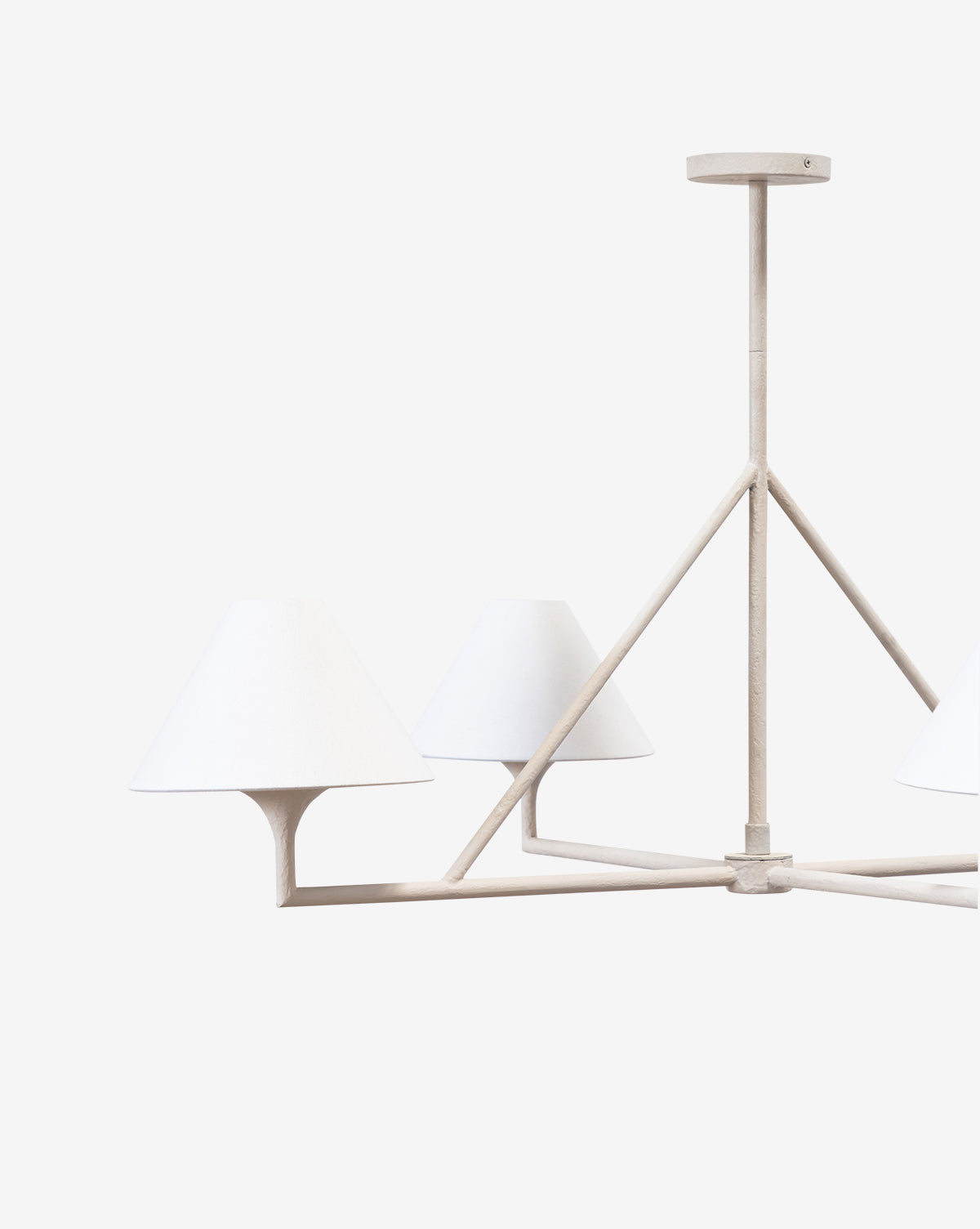 Mira Chandelier  Elegant Metal Structure, Linen Shades