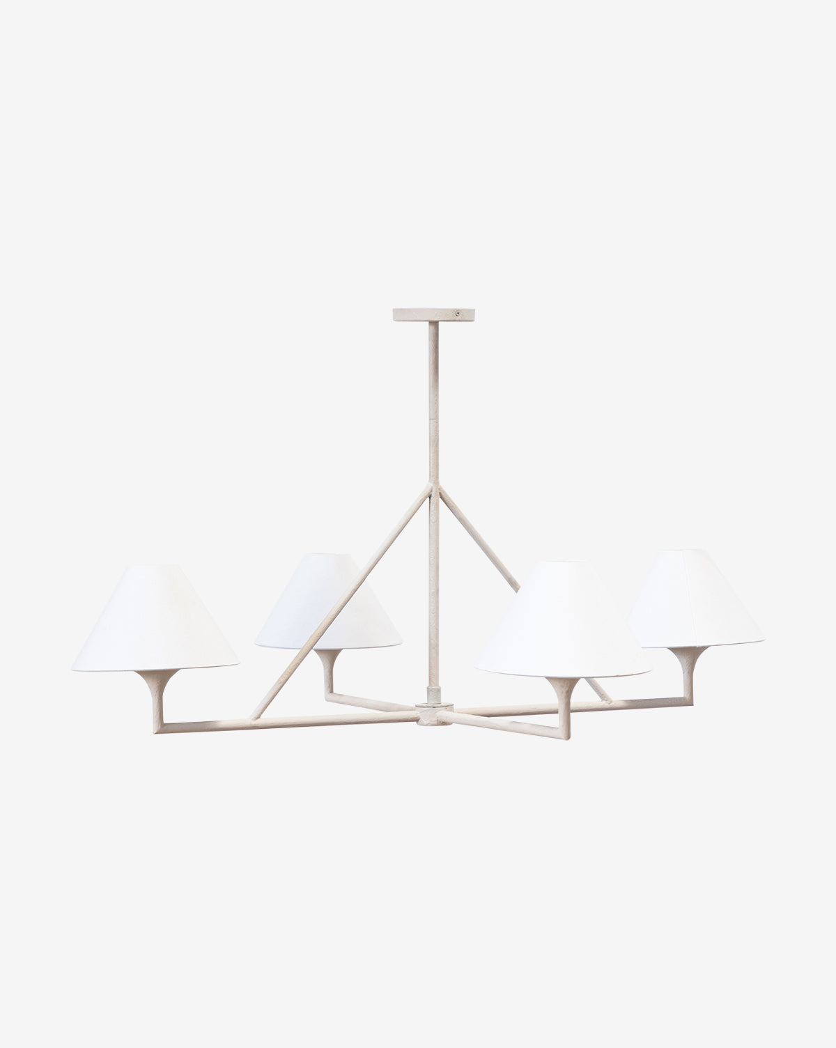Mira Chandelier  Elegant Metal Structure, Linen Shades