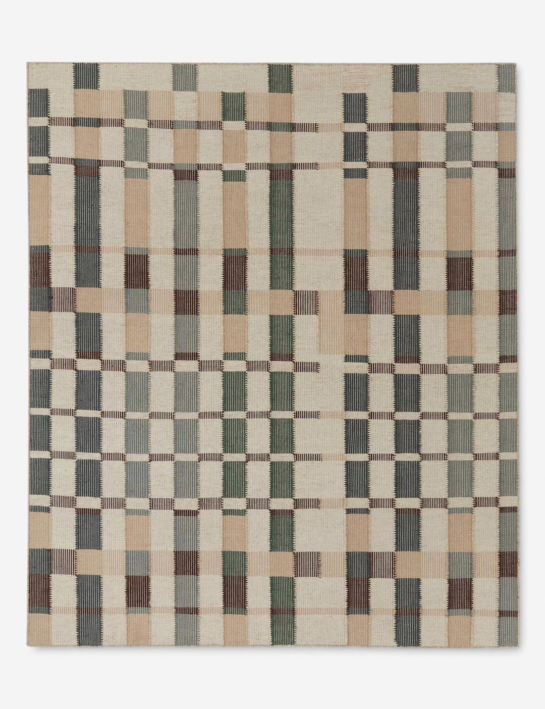 Mira Flatweave Wool Rug | Soft Wool-Cotton Blend, Geometric Design