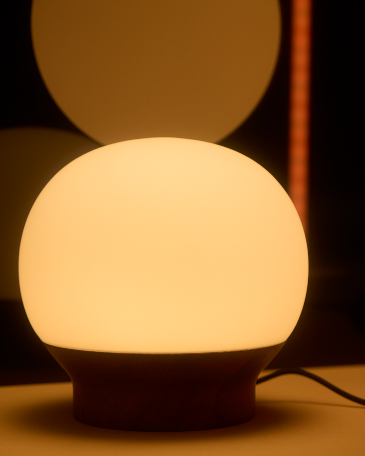 Bram Table Lamp | Walnut Base, Dimmer Switch
