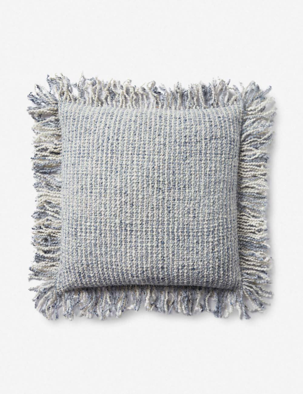 Mira Throw Pillow | Hand-Knit Wool, Shaggy Fringe