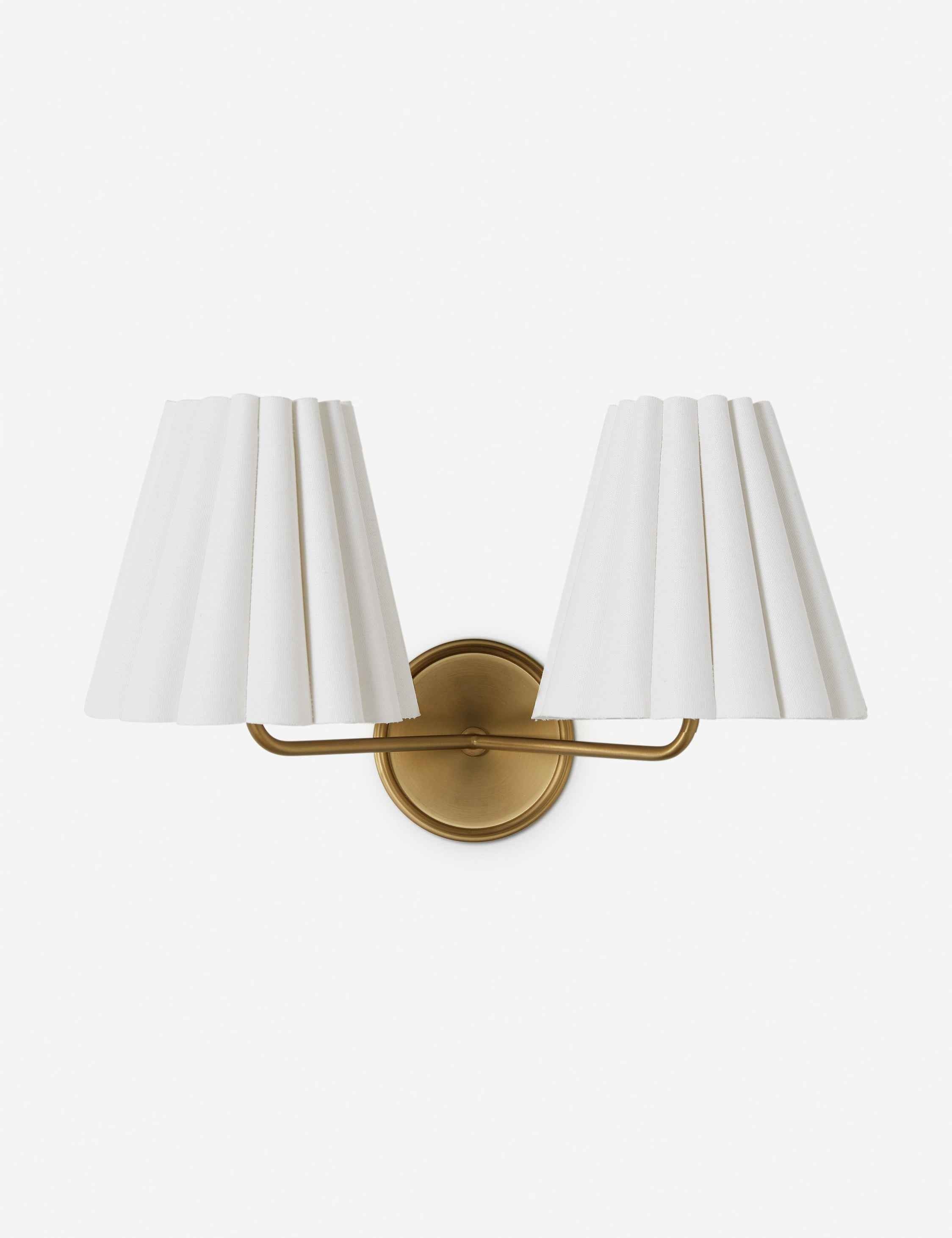 Mira Double Sconce | Modern Ruffled Shade, Transitional Decor