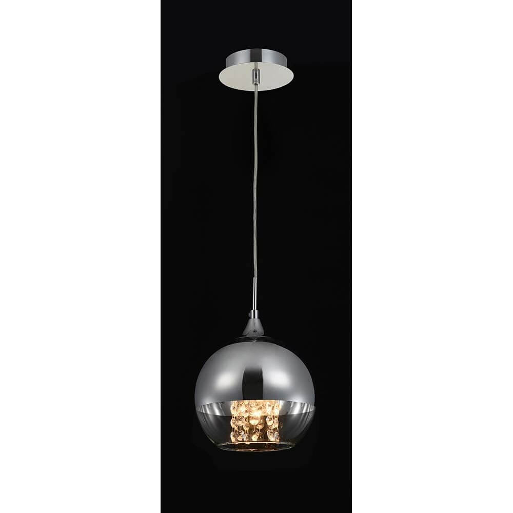 Fermi Pendant Lamp | Metal Frame, Chrome & Glass Diffusers