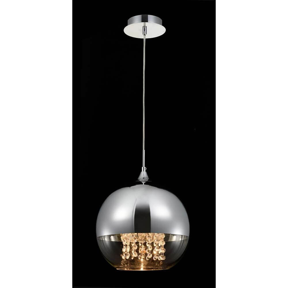 Fermi Pendant Lamp | Metal Frame, Chrome & Glass Diffusers