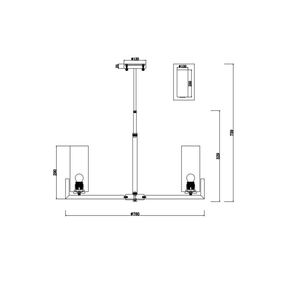 Fiora Chandelier 8-Light | Cylindrical Glass Shades, Brass Fittings