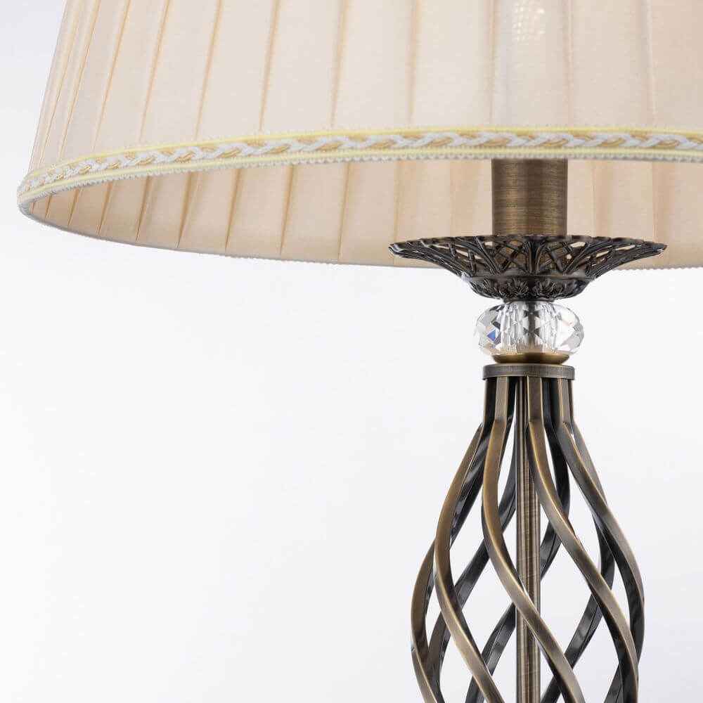 Gala Floor Lamp | White & Gold Metal Frame, Pleated Organza Shade