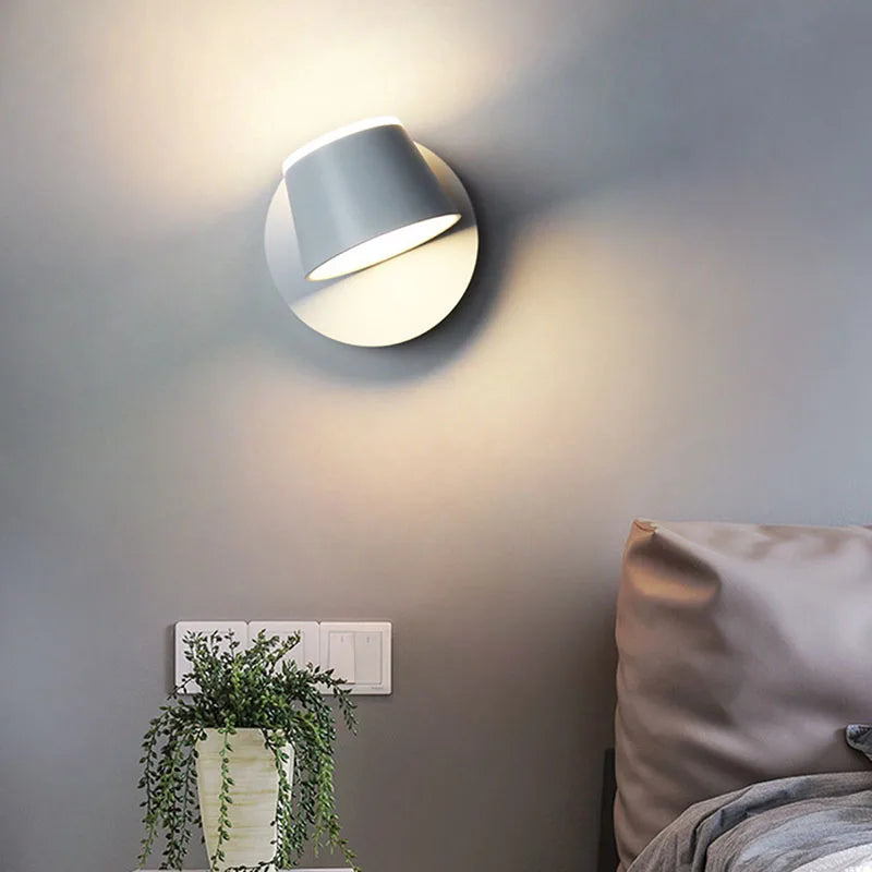 BrightGlow LED Wall Lamp | Rotatable Shade, Modern Aluminium Design