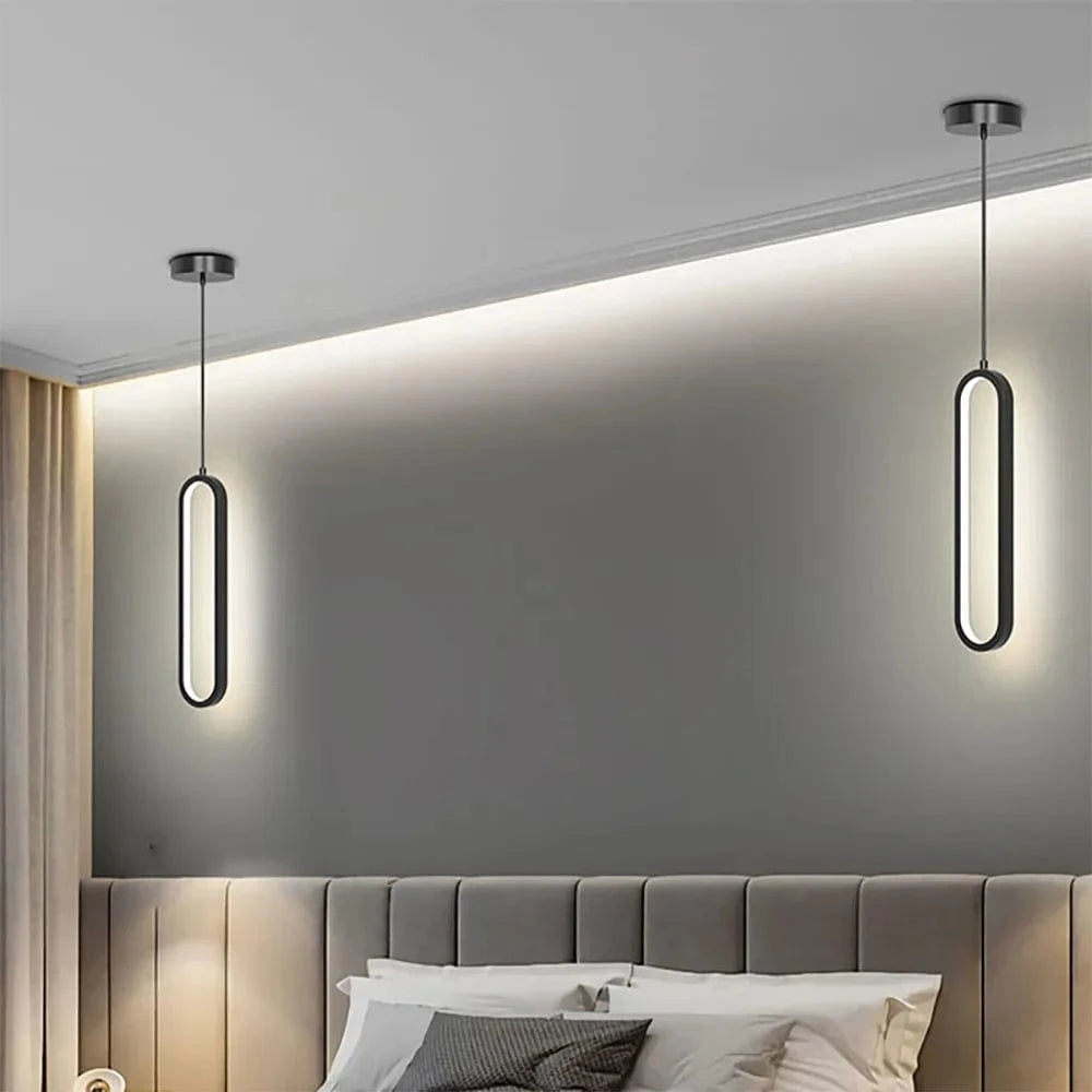 Cleo LED Hanglamp | Ovale Vorm, Geborsteld Goud of Zwart