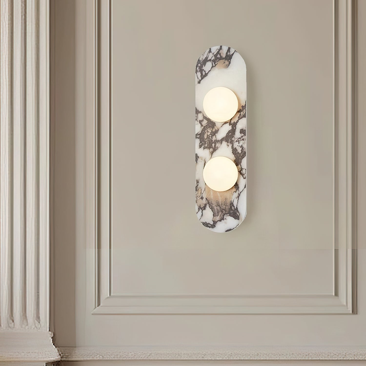 Aria Wandlamp | Marmerlook, Opaalglas, Modern Design