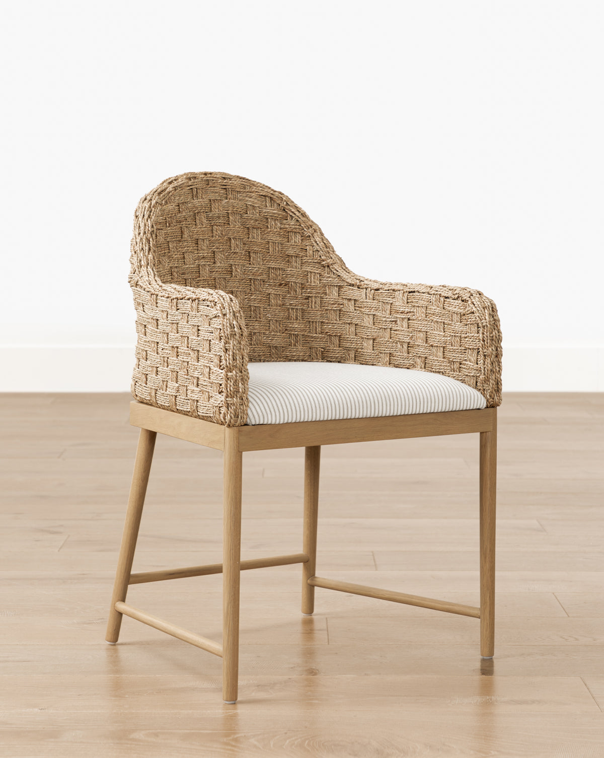 Milo Arm Chair  Solid Oak Base, Woven Back and Arms